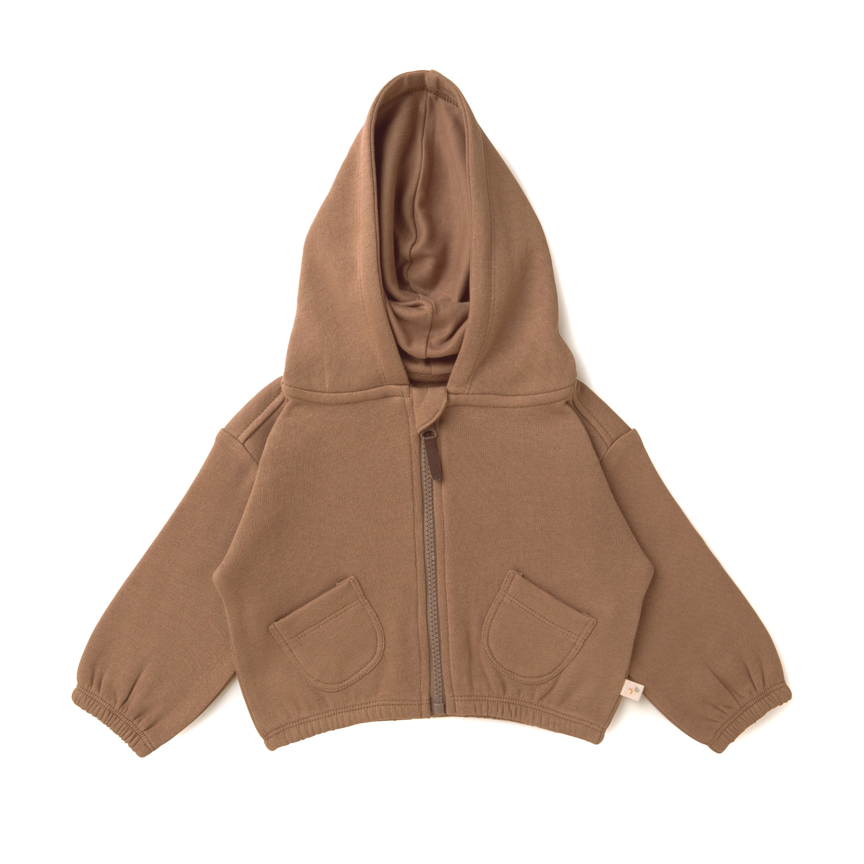 Organic Baby Toddler Hooded Jacket - Cocoa Fleece Jacket Makemake Organics   