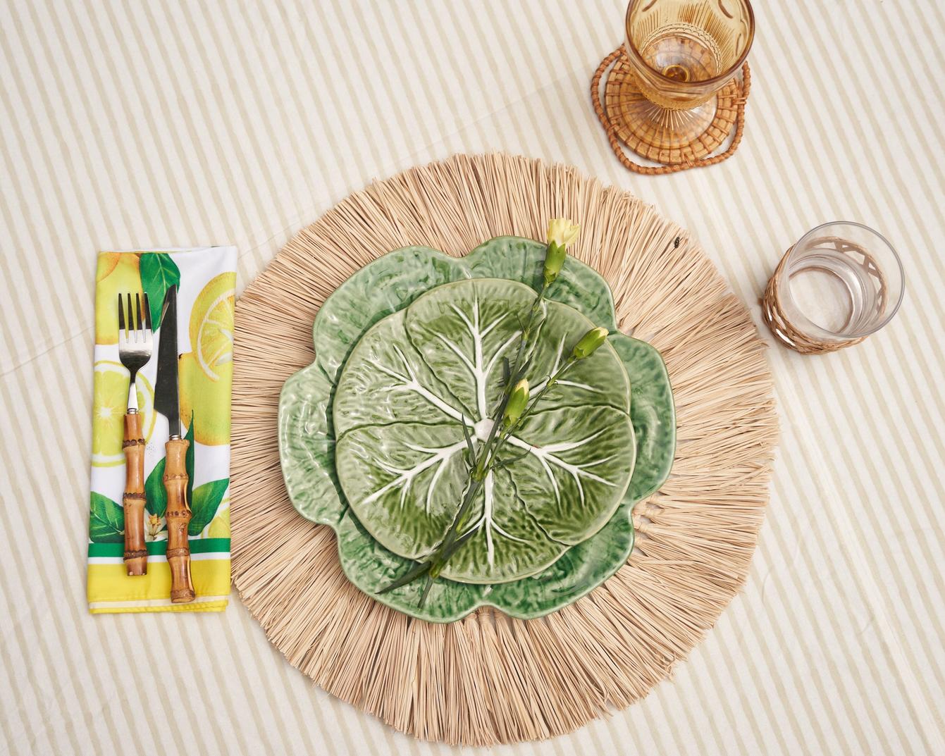 Round Tablecloth - Beige Stripe