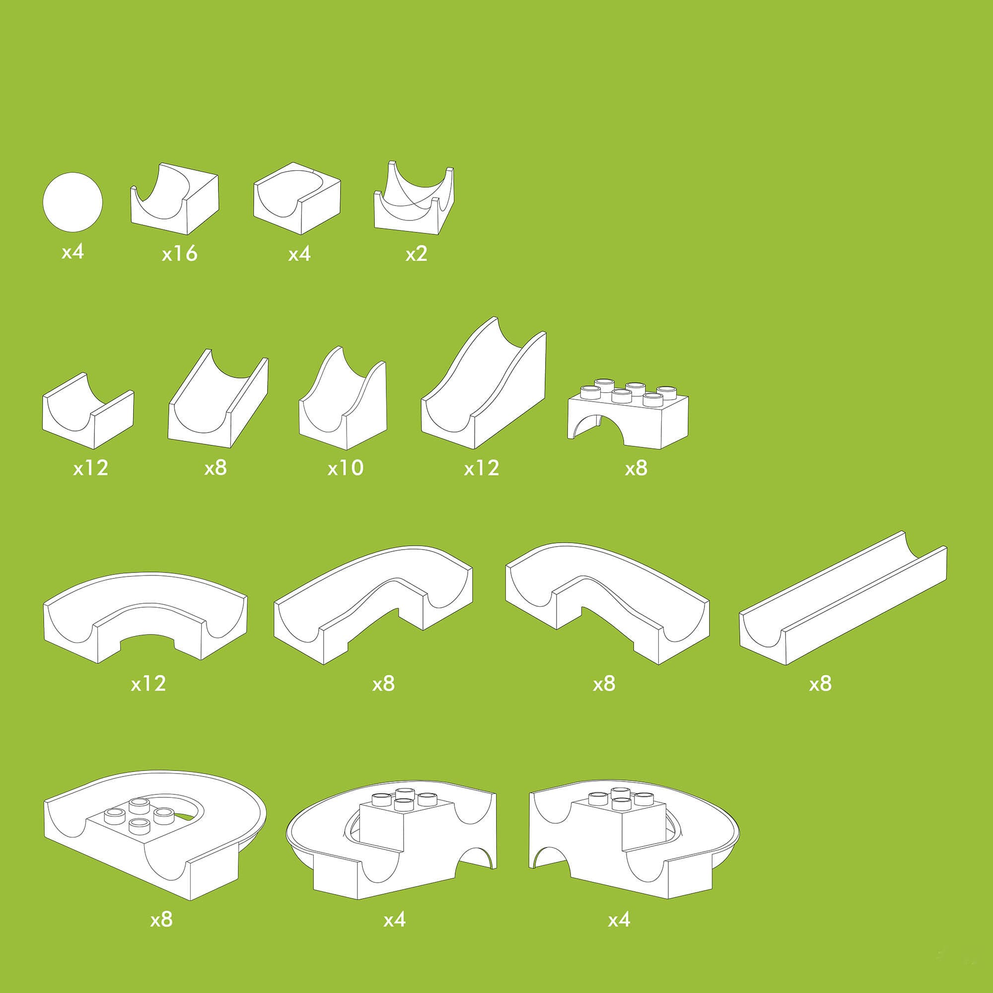 Hubelino 128-Piece Run Elements Set