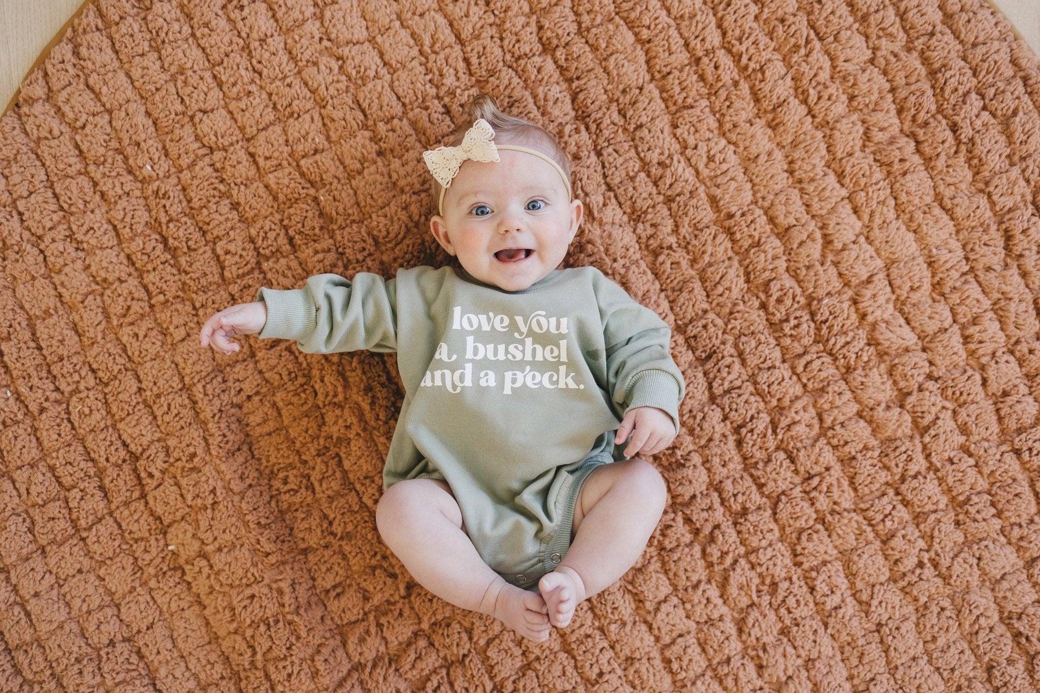 I Love You A Bushel and a Peck Sweatshirt Romper - more colors