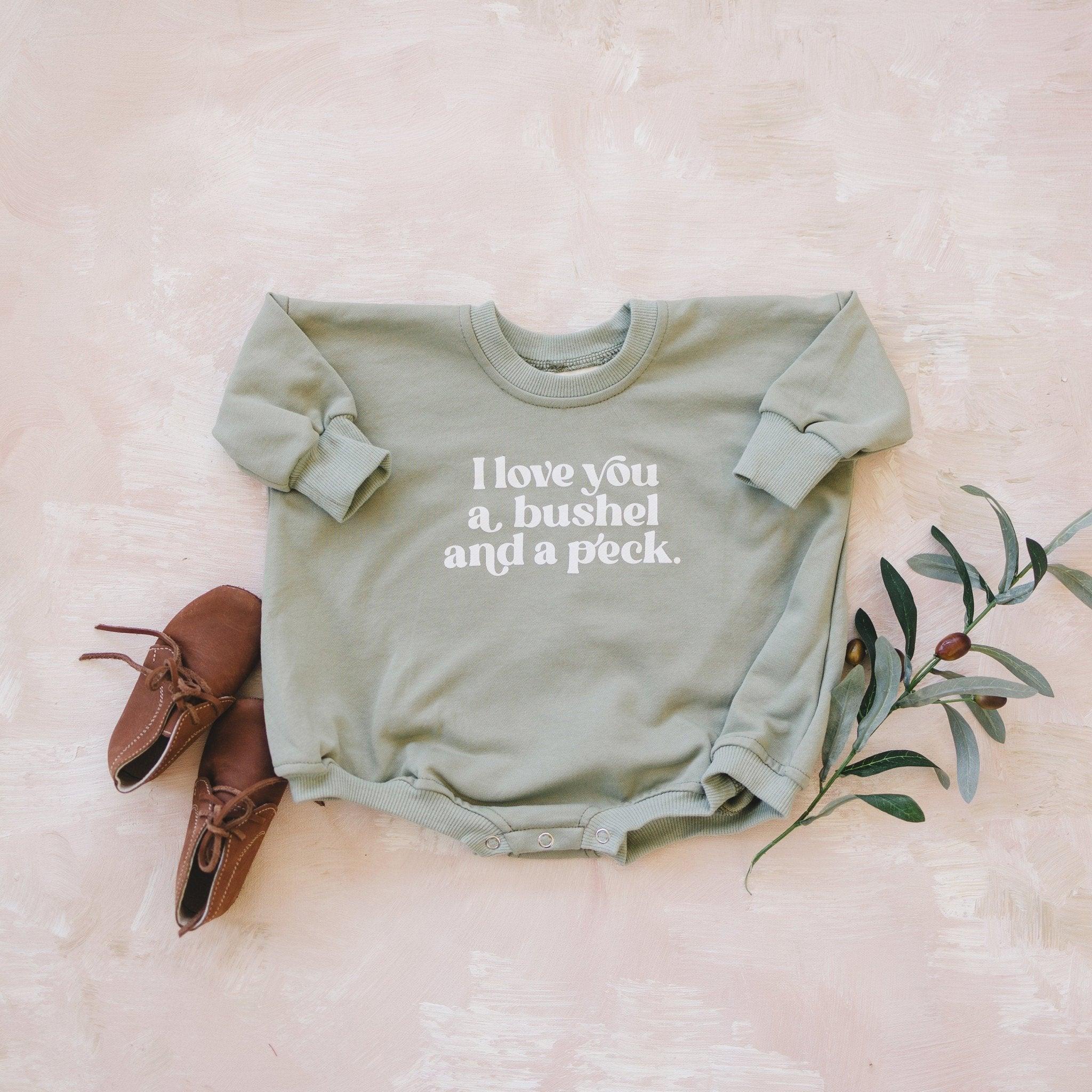 I Love You A Bushel and a Peck Sweatshirt Romper - more colors