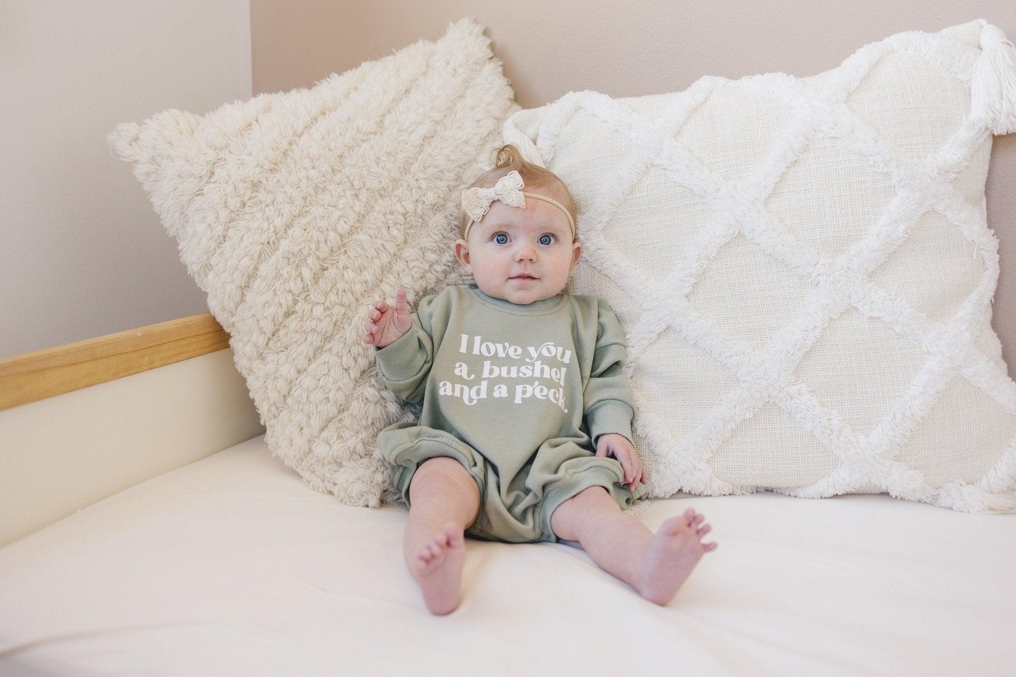 I Love You A Bushel and a Peck Sweatshirt Romper - more colors