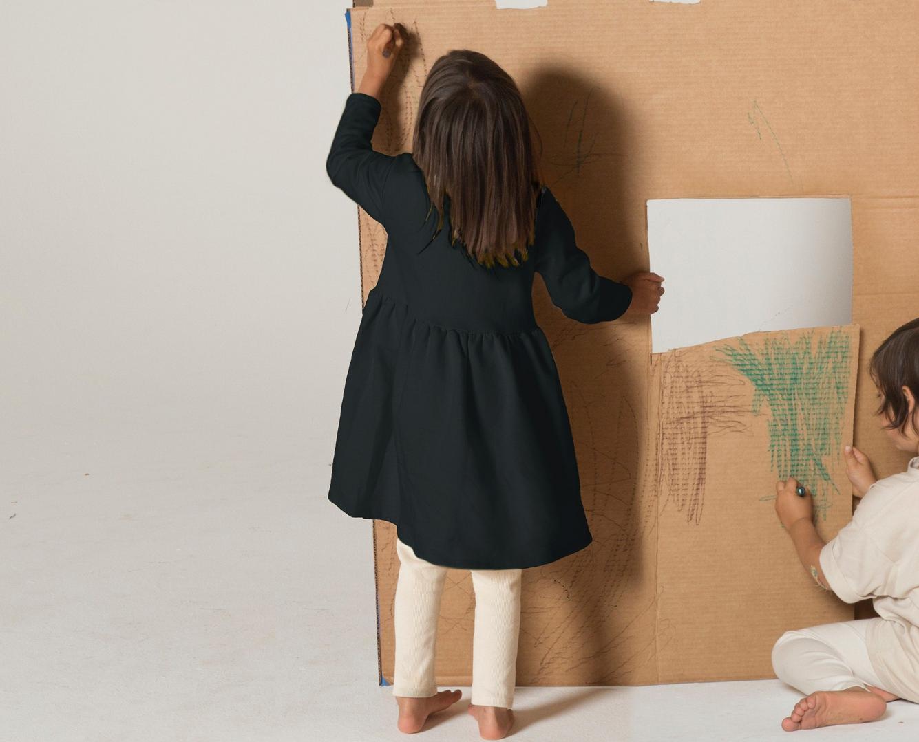 Organic Cotton Terry Dress - Coal