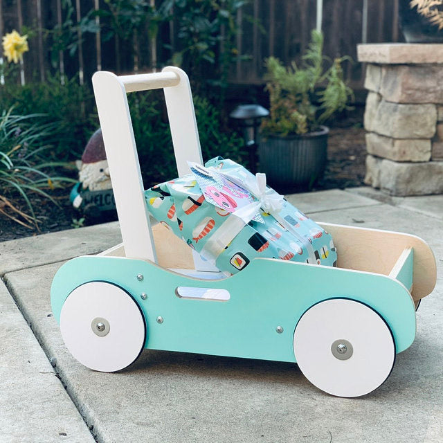 Luma Buggy: Mint Green Handcrafted Wooden Push Cart Push Walker Luma Goods Co.   