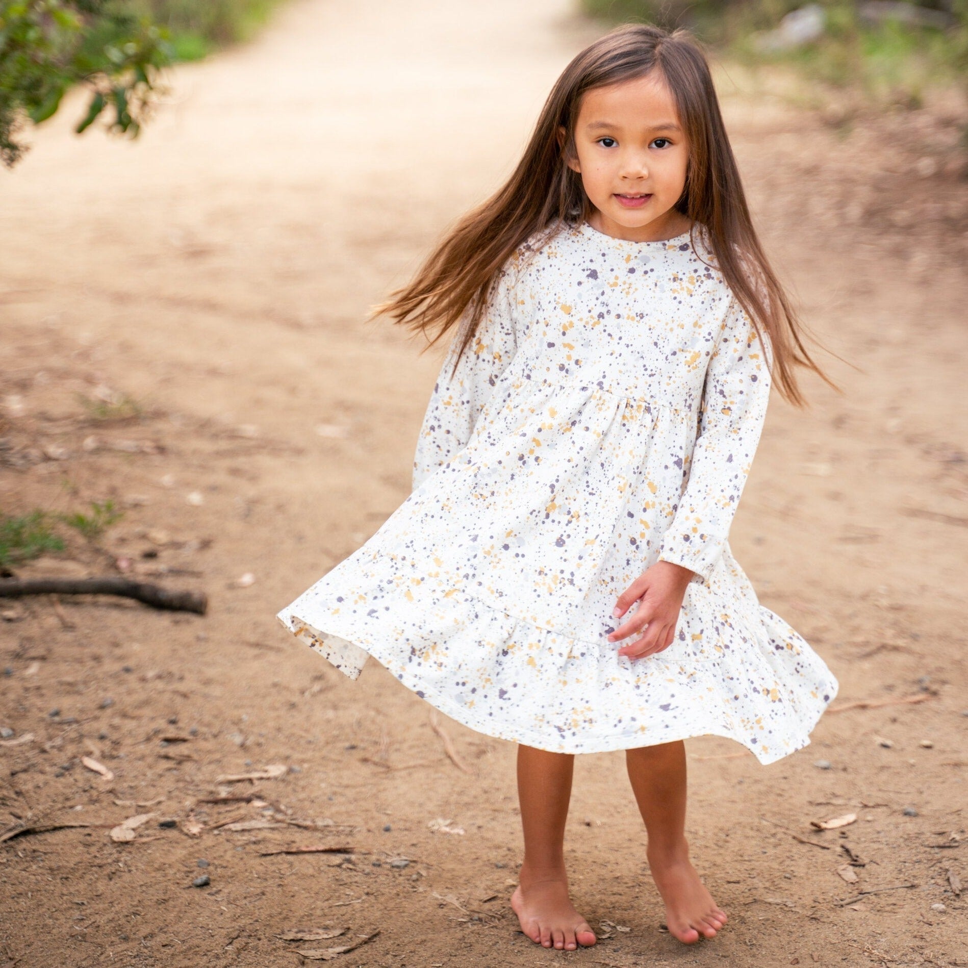 3 Tier Sweater Dress - Paint Spatter - Terry