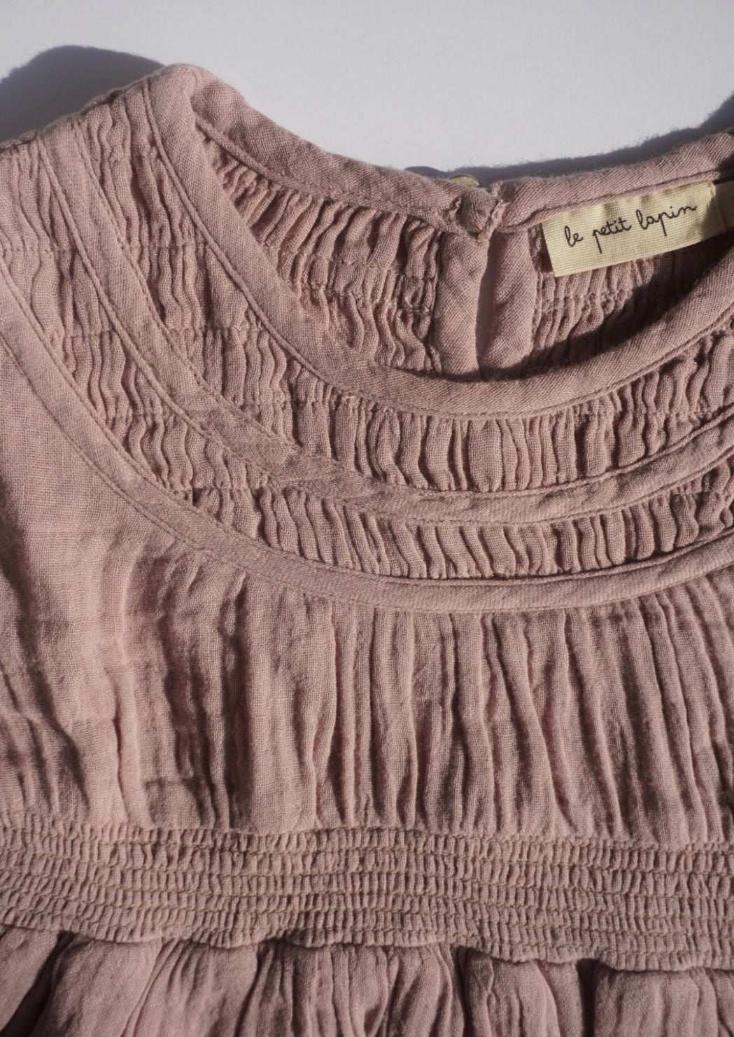 Baby Organic Muslin Layered Top - Raspberry Cream
