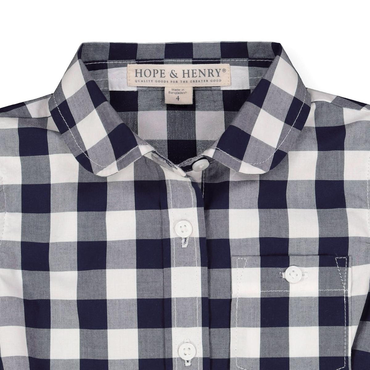 Tie-Front Button Down Top - Navy Check