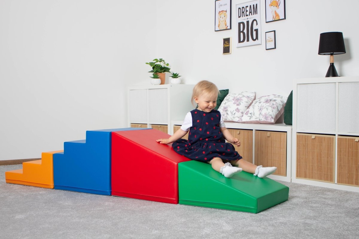 4 Piece Soft Play Step and Slide Set - Transformer