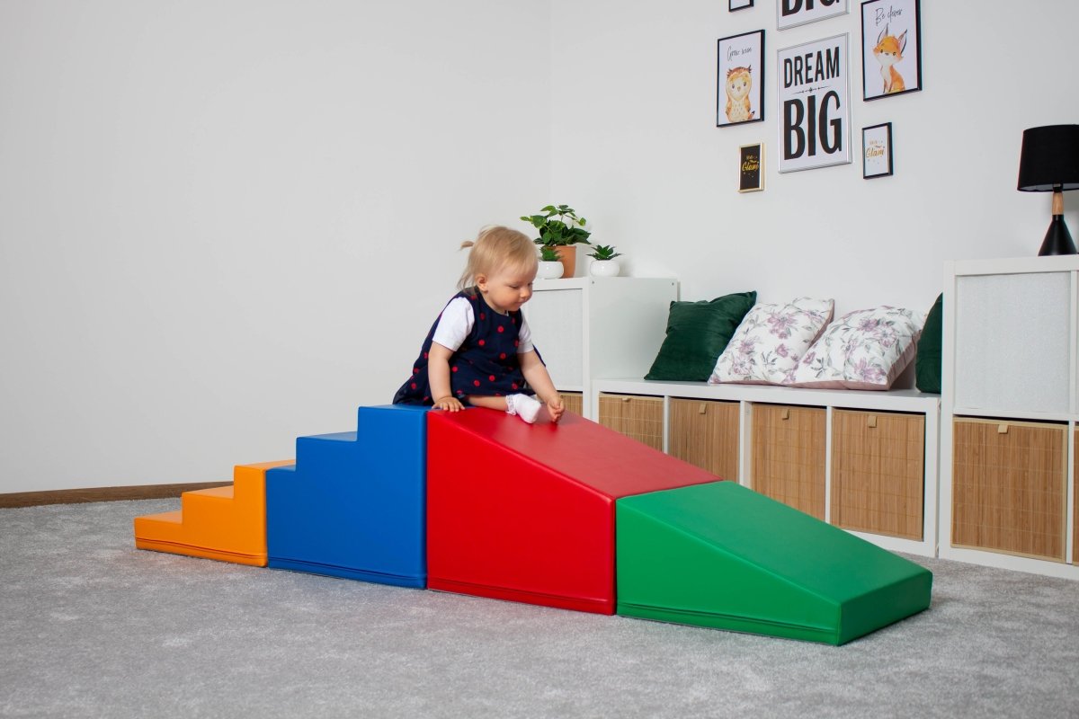 4 Piece Soft Play Step and Slide Set - Transformer
