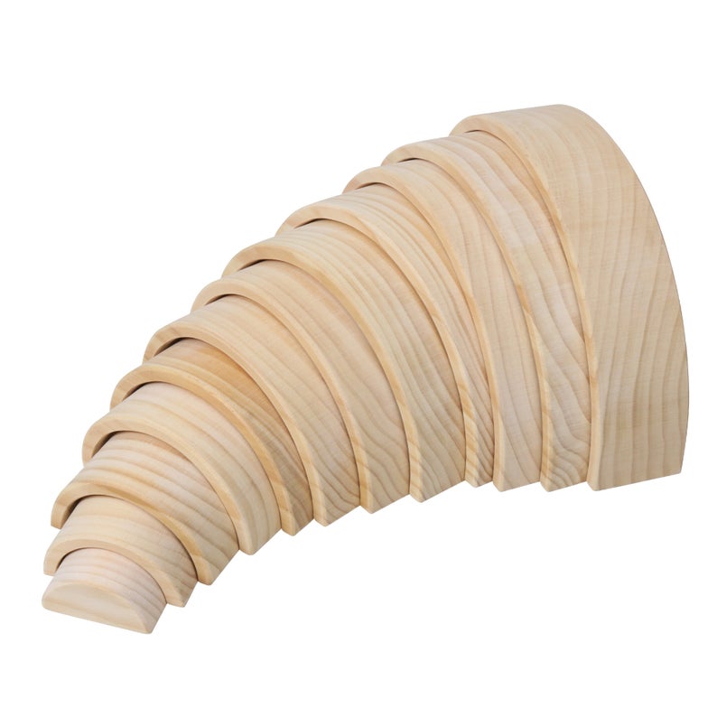 **Pre-order (Ships in 2-3 Weeks)**12 Pcs Pine Wood Natural Wooden Large Rainbow Stacking Blocks
