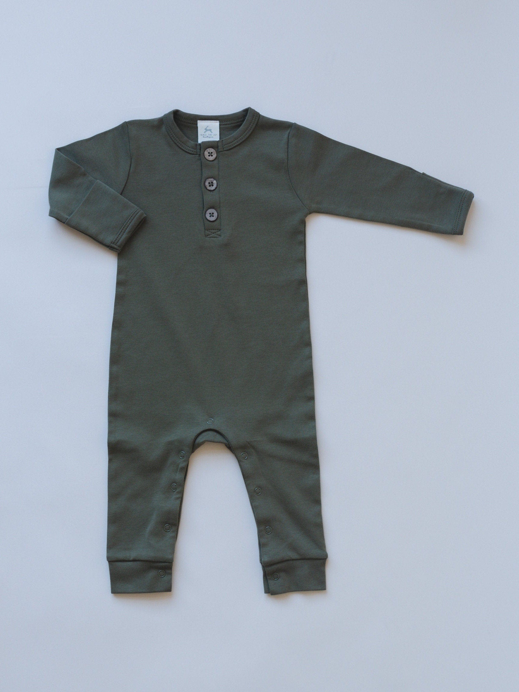 Organic Cotton Henley Romper