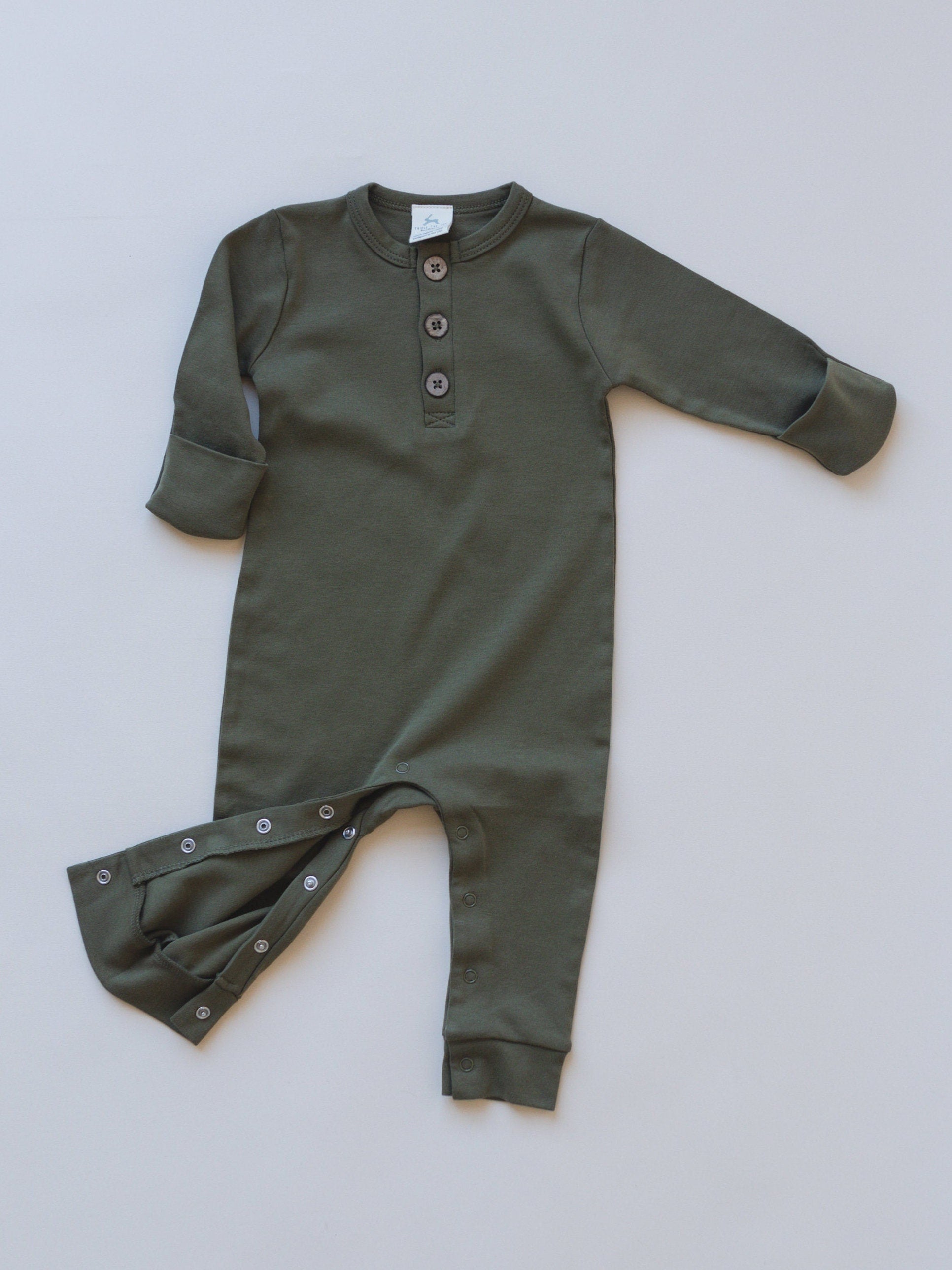 Organic Cotton Henley Romper