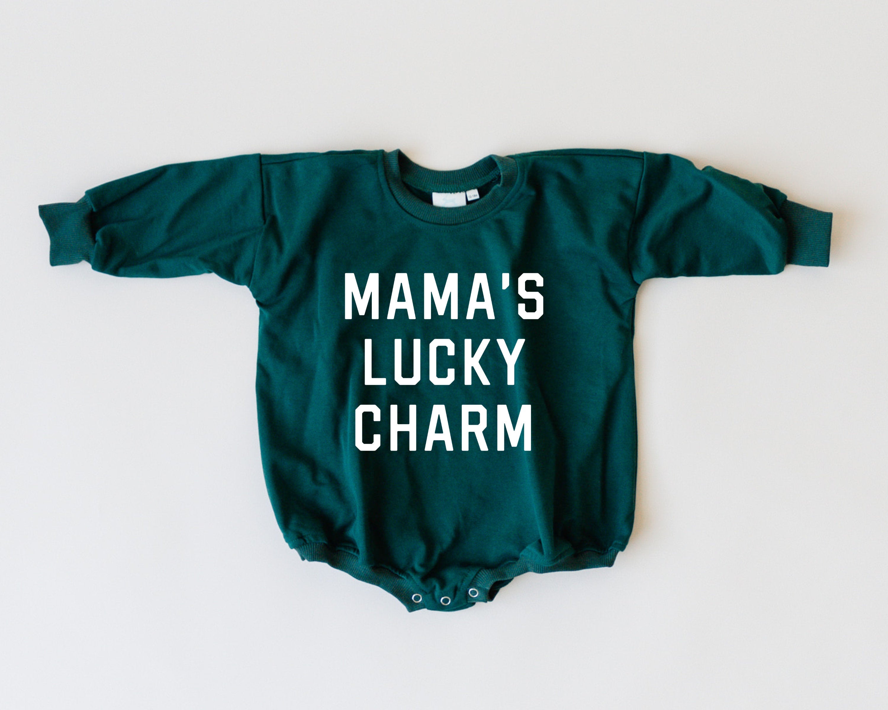 Mama's Lucky Charm Sweatshirt Romper- more colors