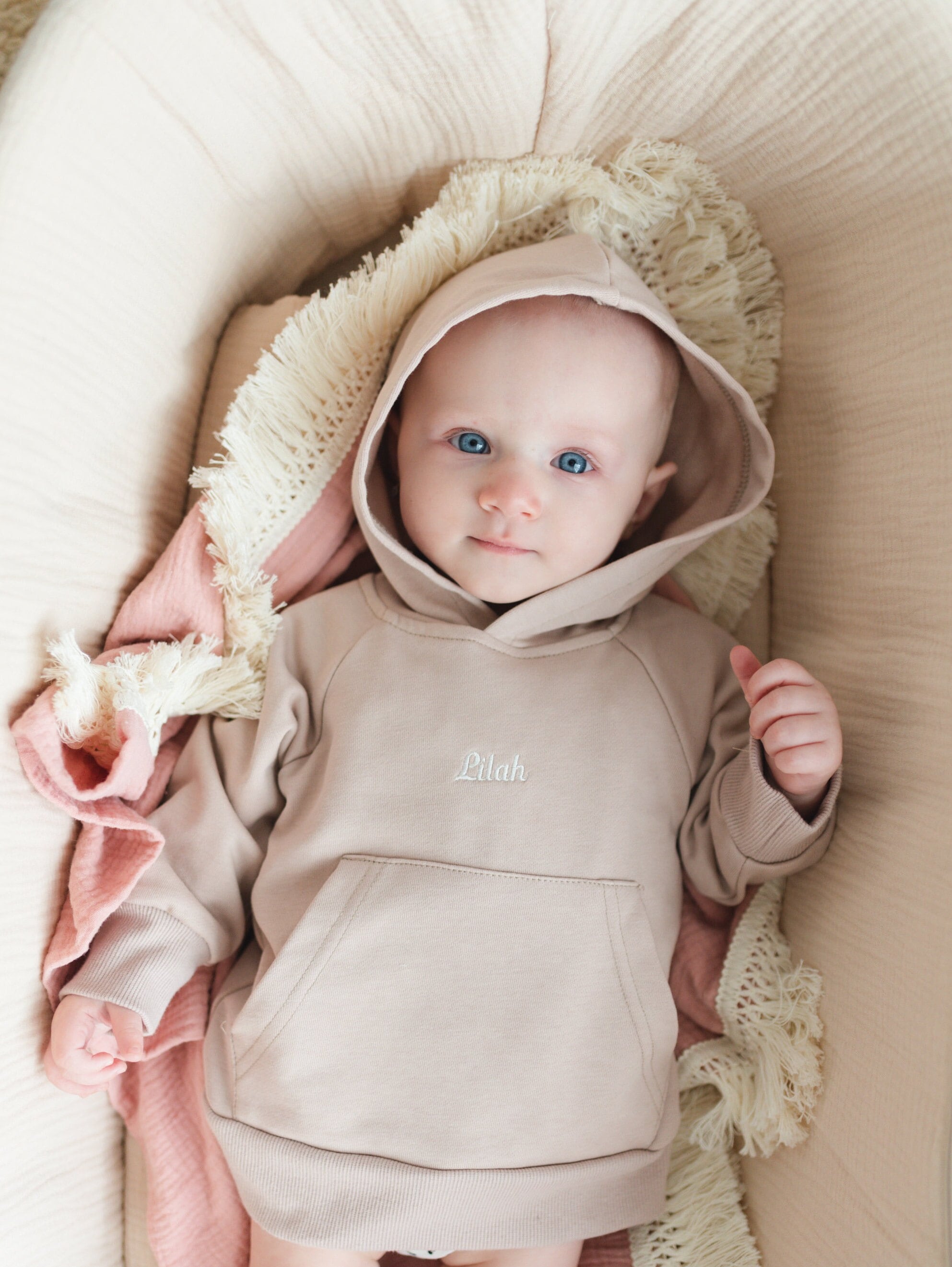 Custom Embroidered Crewneck, Hoodie or Sweatshirt Romper - Mauve