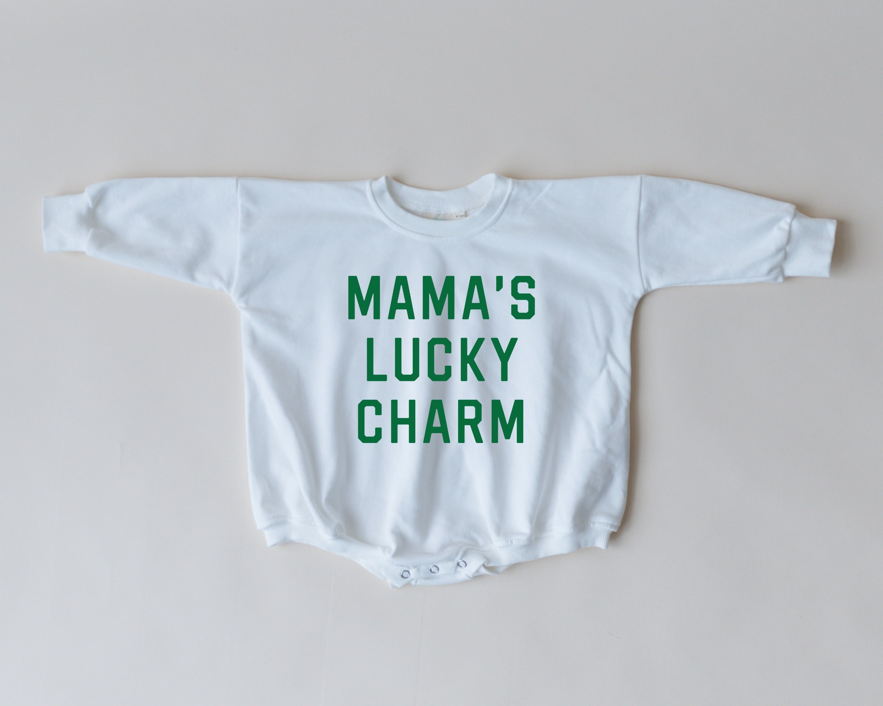 Mama's Lucky Charm Sweatshirt Romper- more colors