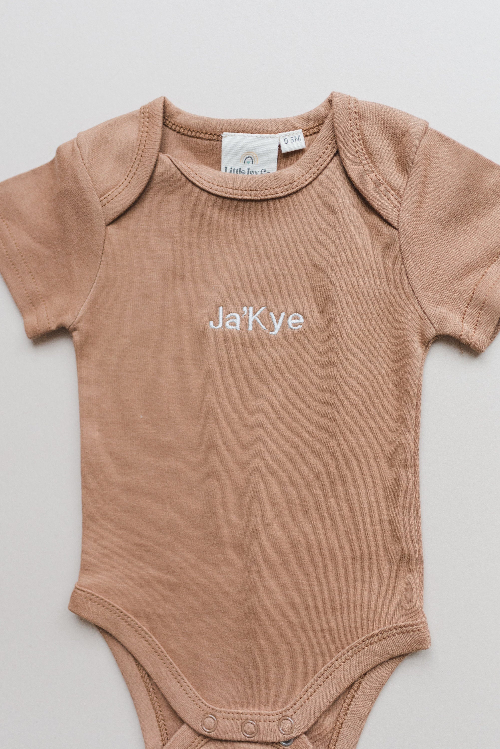 Custom Embroidered Organic Cotton Bodysuit or T-Shirt Romper - more colors
