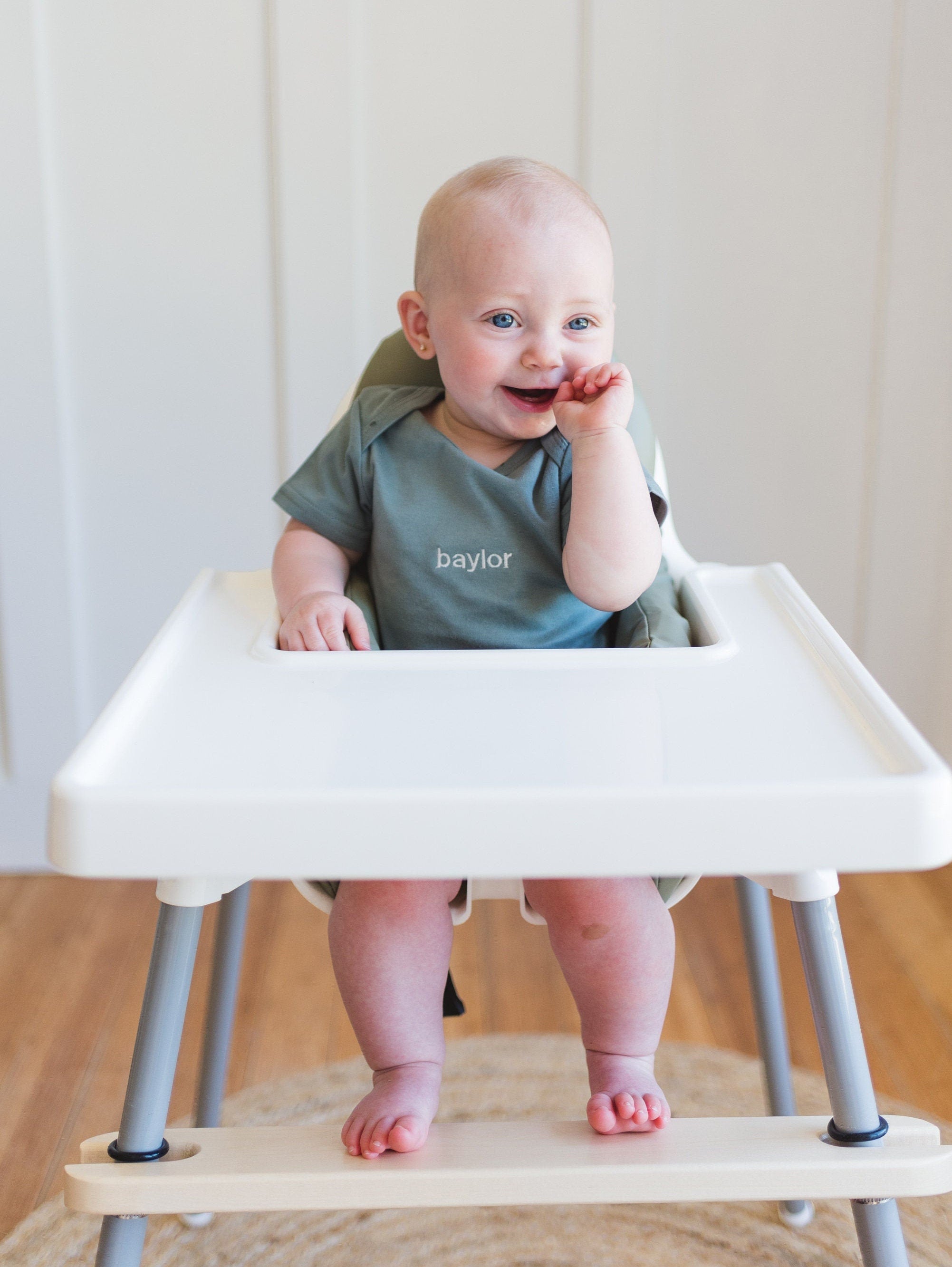 Custom Embroidered Organic Cotton Bodysuit or T-Shirt Romper - more colors