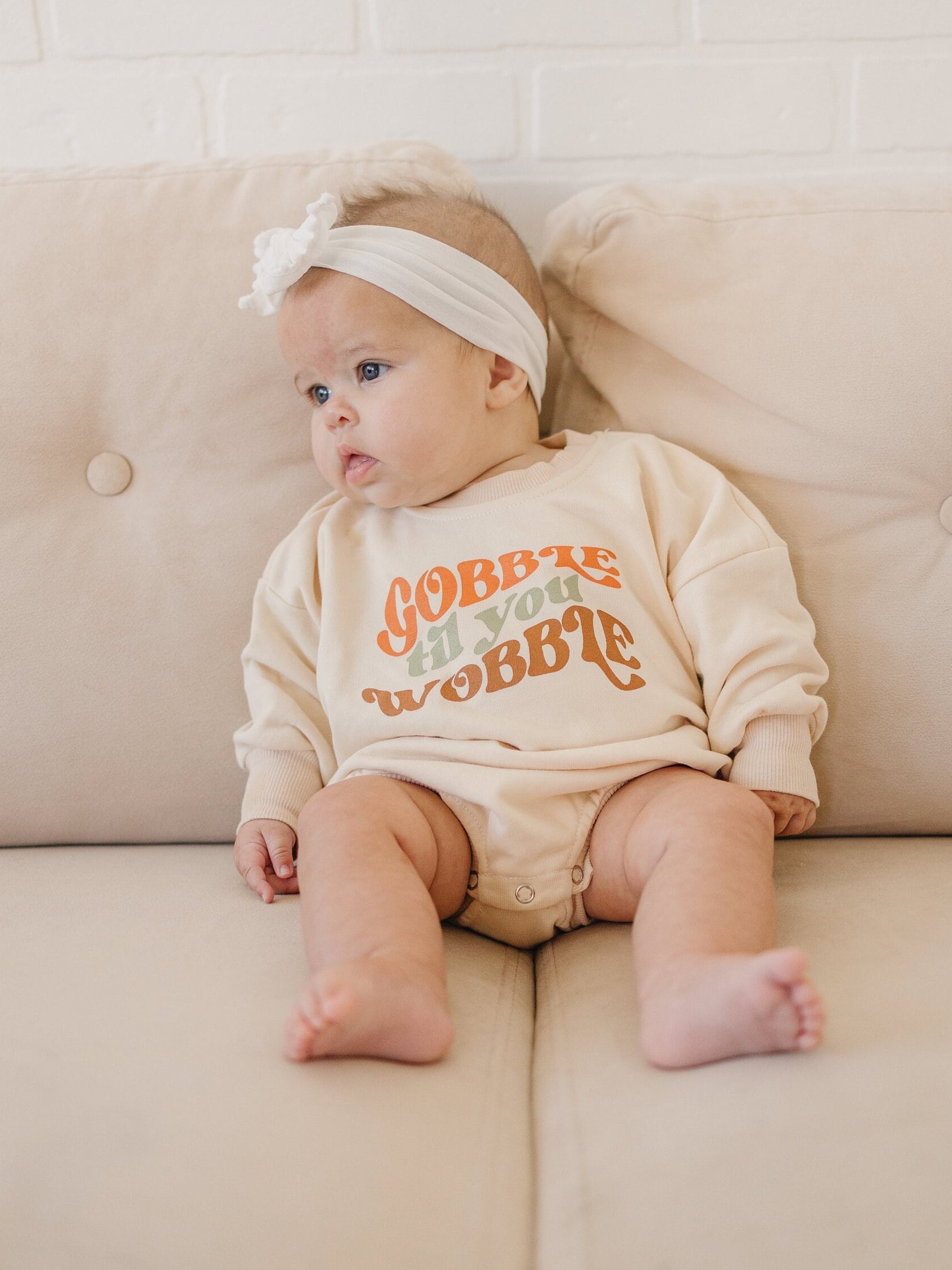 Gobble Til You Wobble Sweatshirt Romper - more colors