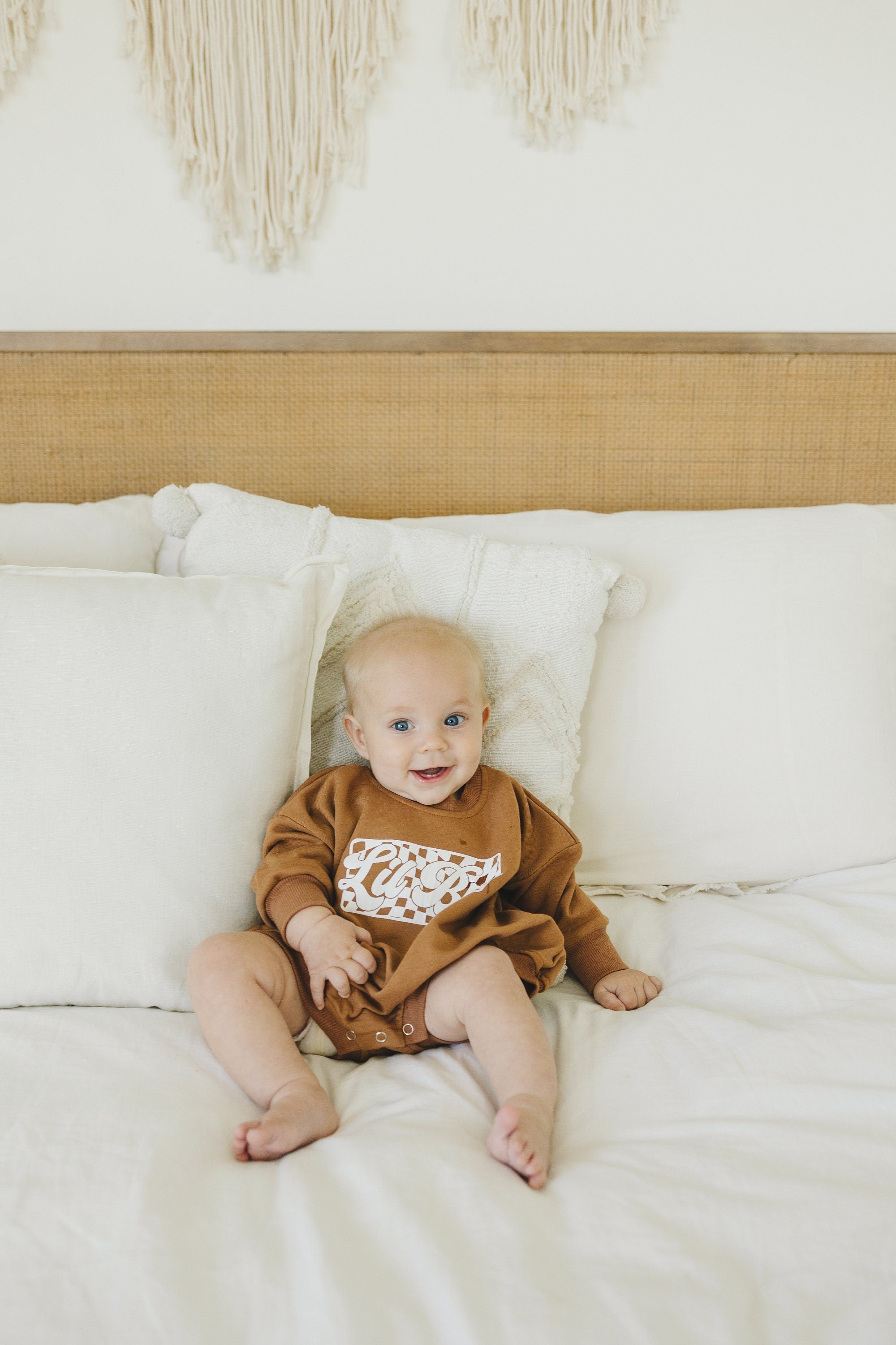 Lil Bro Checkered Sweatshirt Romper