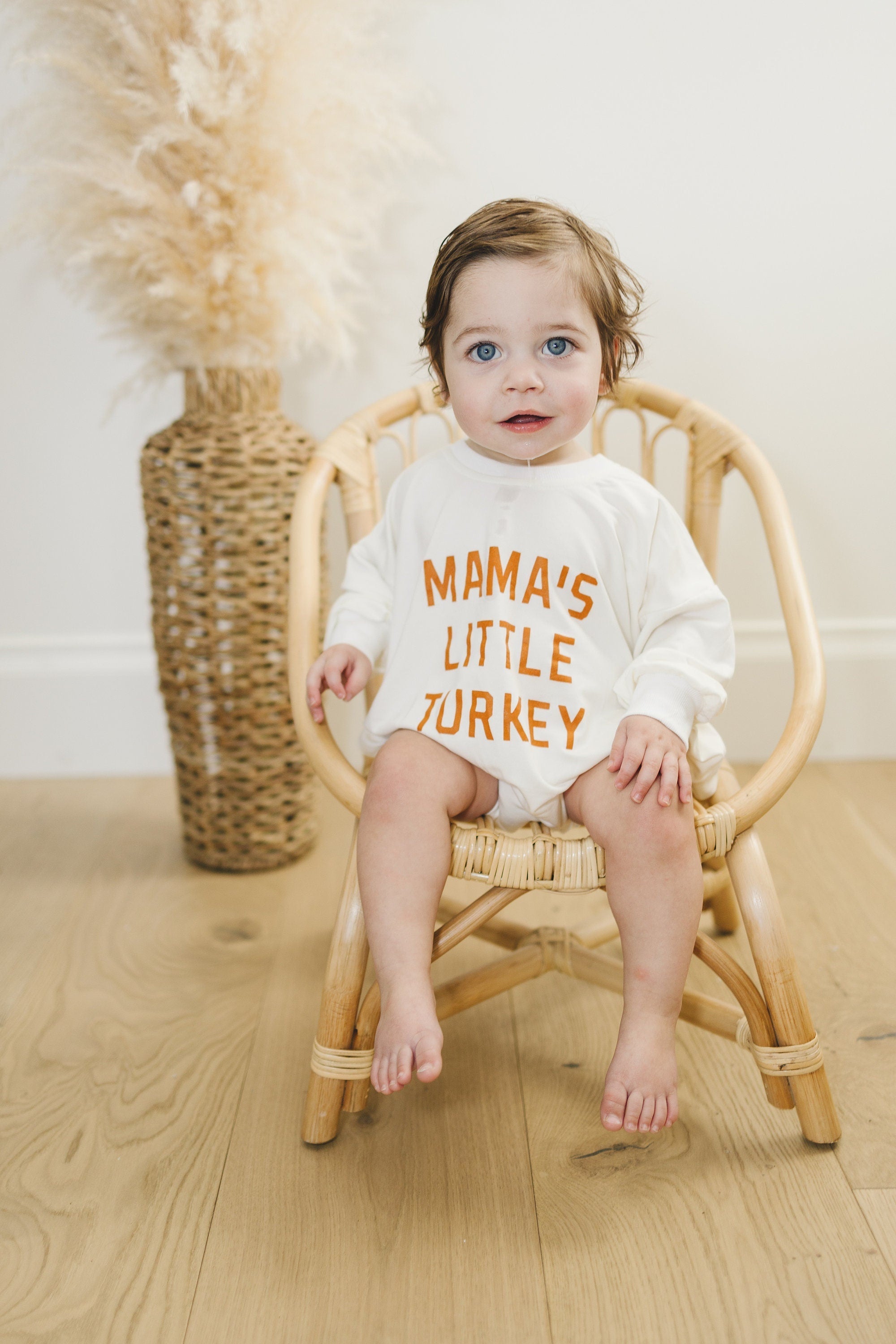 Mama's Little Turkey Bamboo Sweatshirt Romper