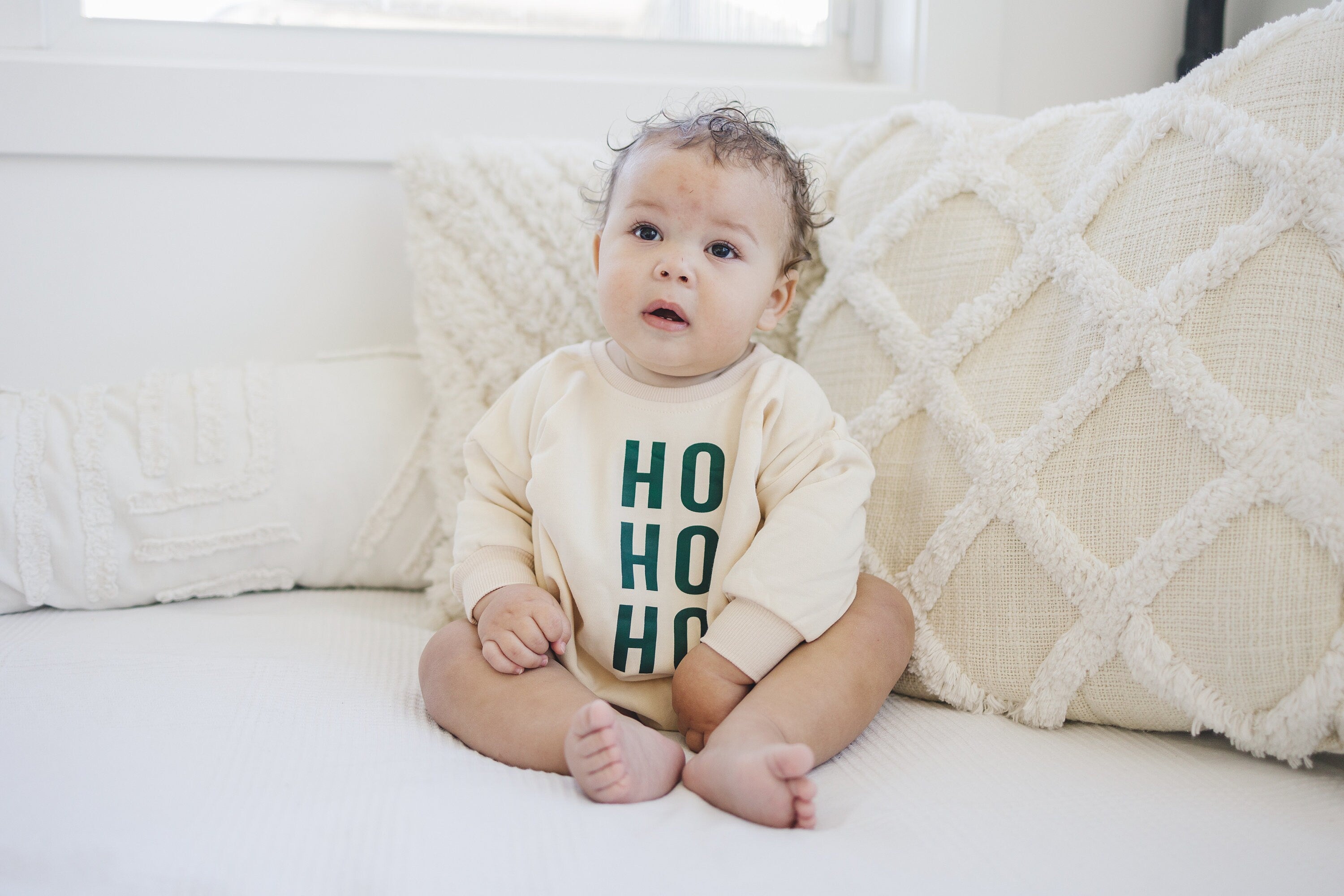 HO HO HO Christmas Sweatshirt Romper