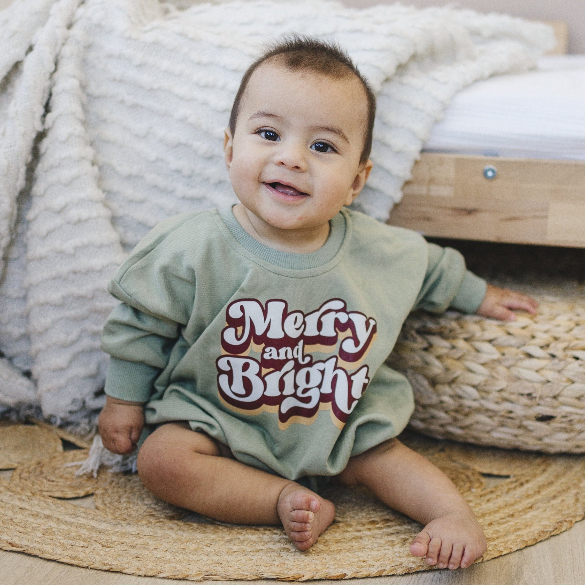 Merry and Bright Sweatshirt Romper *0-3 months left