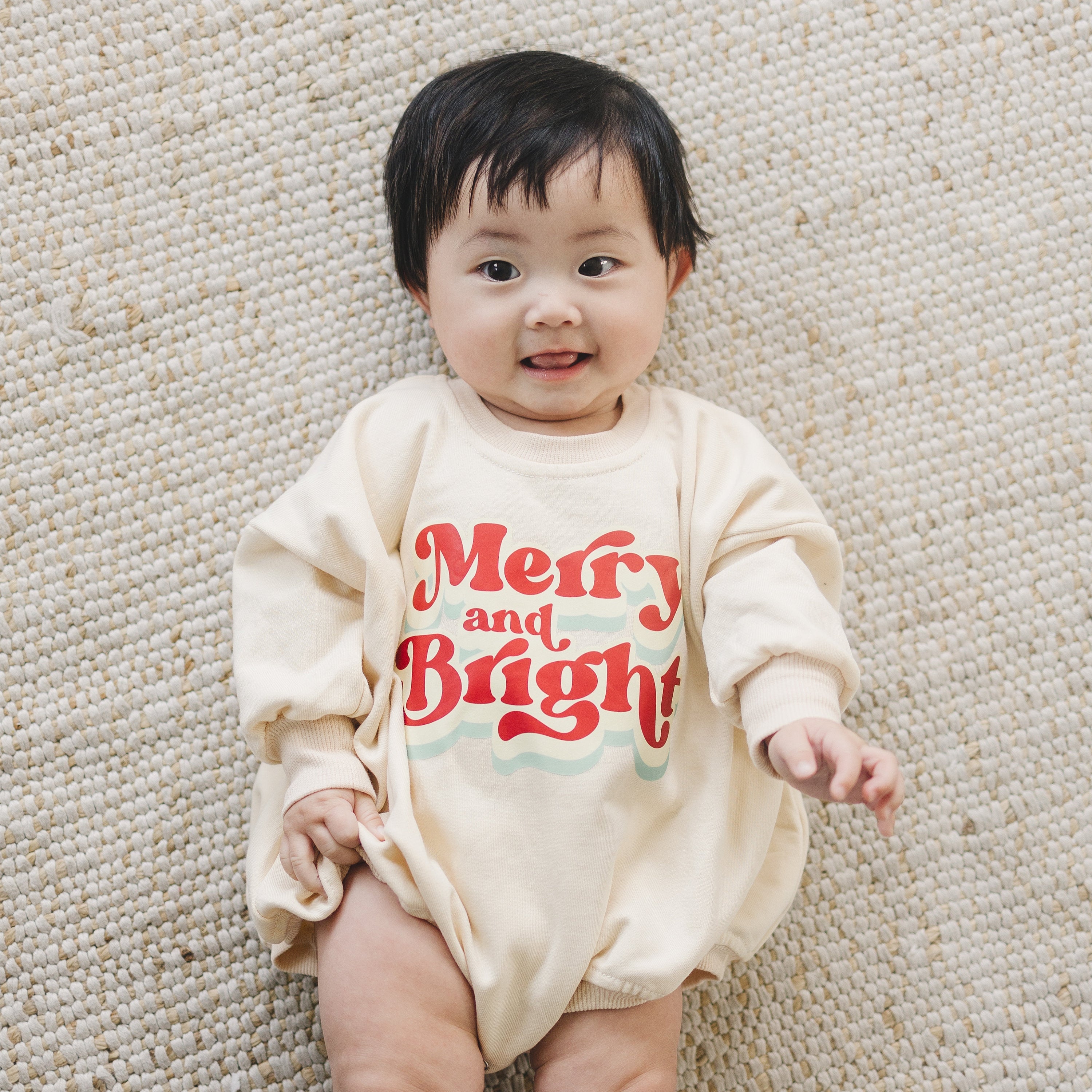 Merry and Bright Christmas Sweatshirt Romper