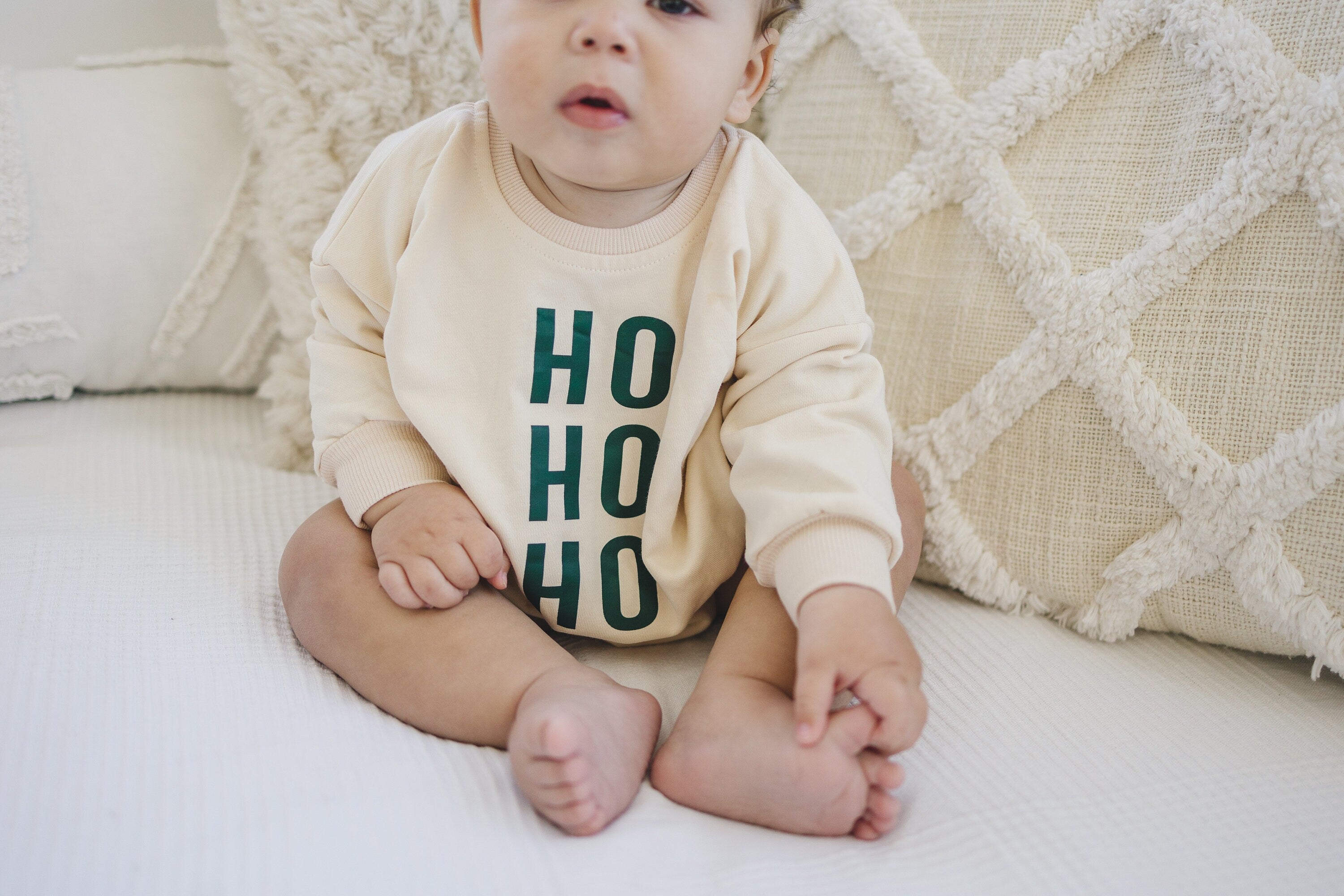 HO HO HO Christmas Sweatshirt Romper