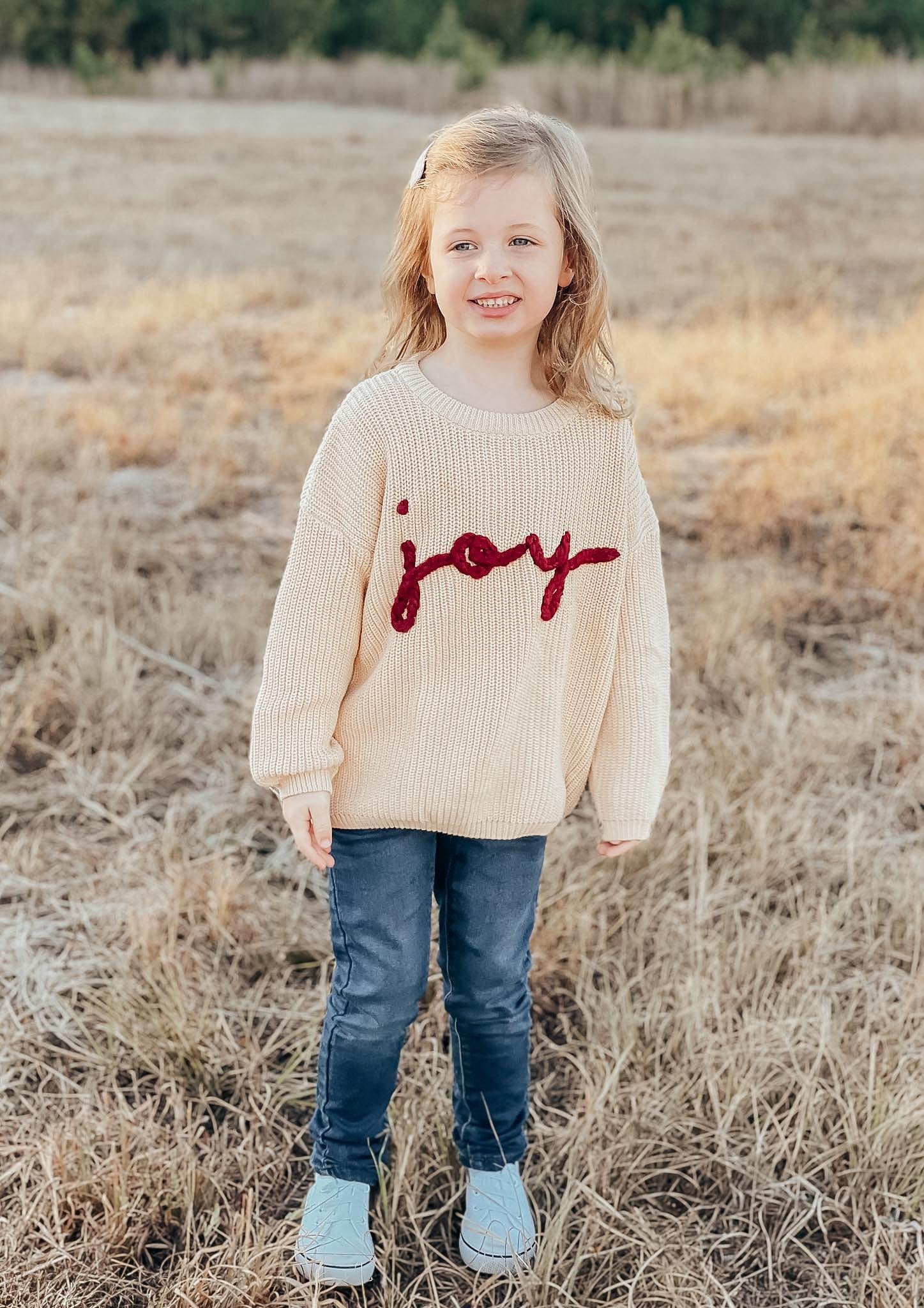 Joy Hand Embroidered Christmas Sweater - Infant Sizes