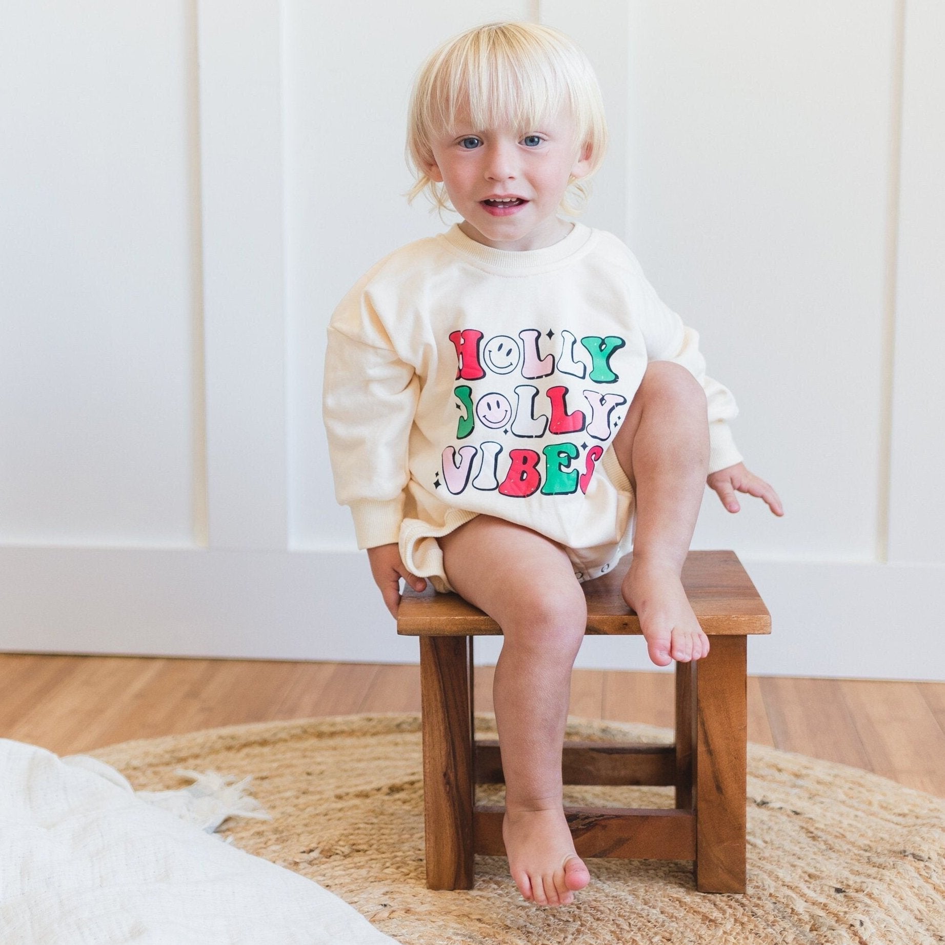 Holly Jolly Vibes Christmas Sweatshirt Romper