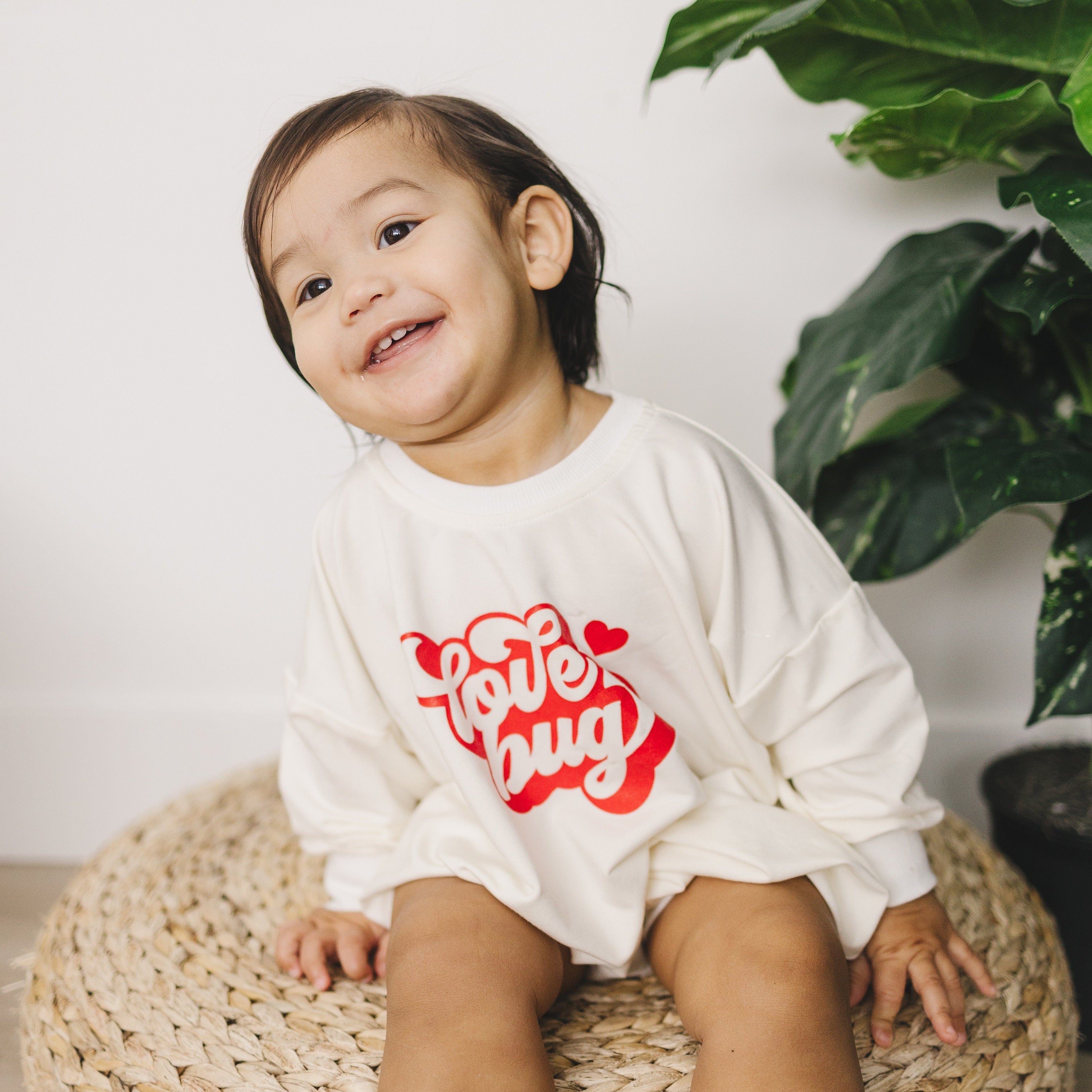 Love Bug Bamboo Sweatshirt Romper