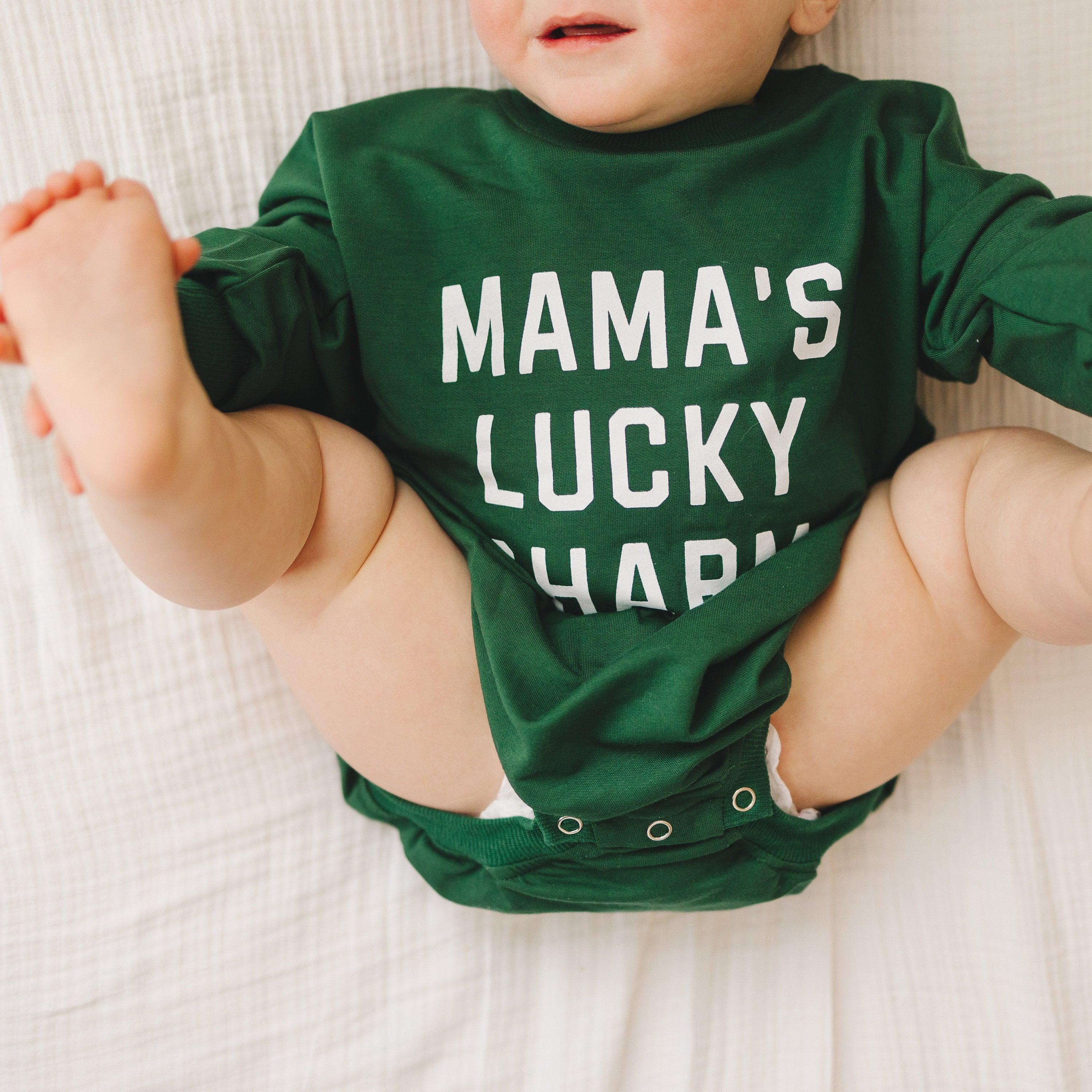 Mama's Lucky Charm Bamboo Sweatshirt Romper