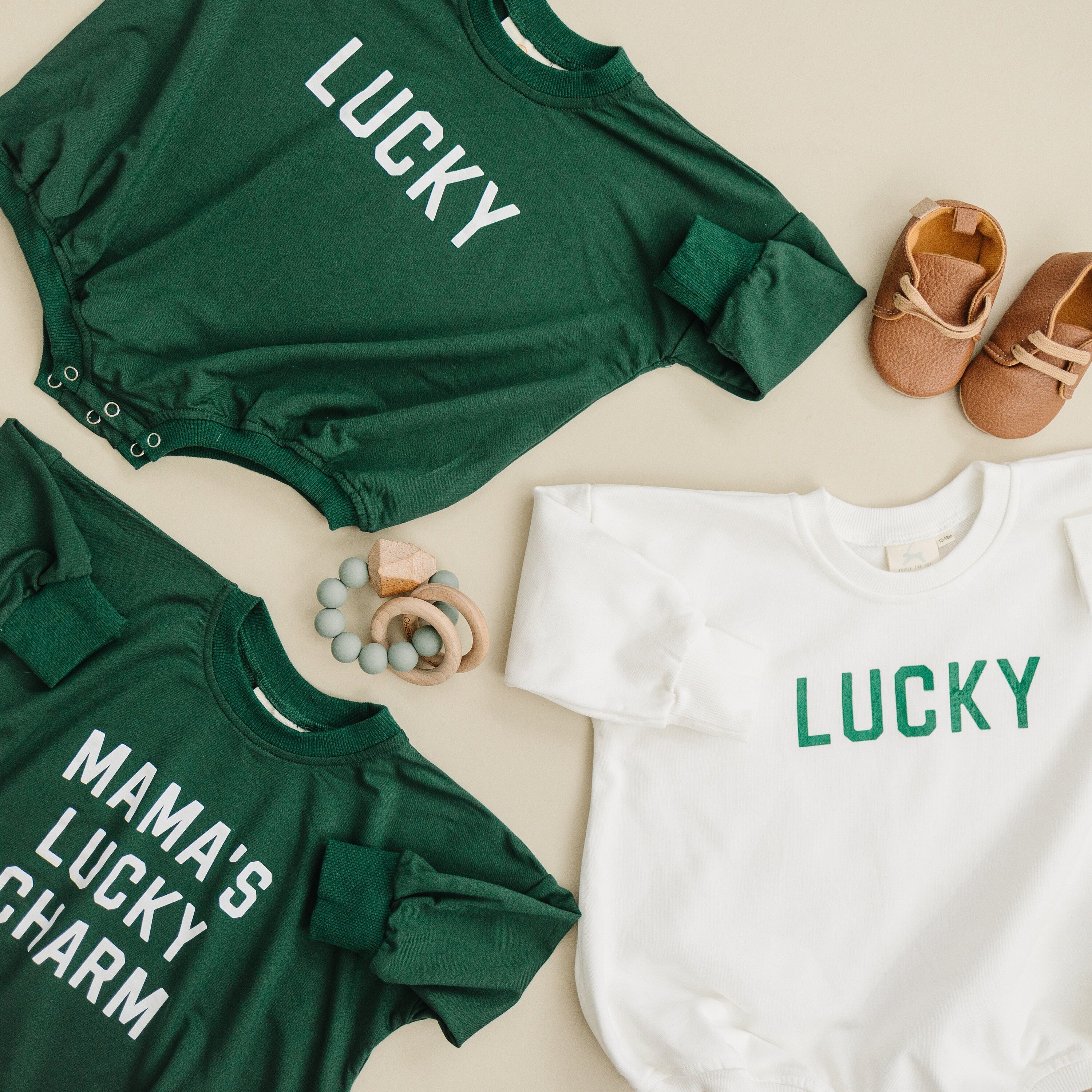 Mama's Lucky Charm Bamboo Sweatshirt Romper