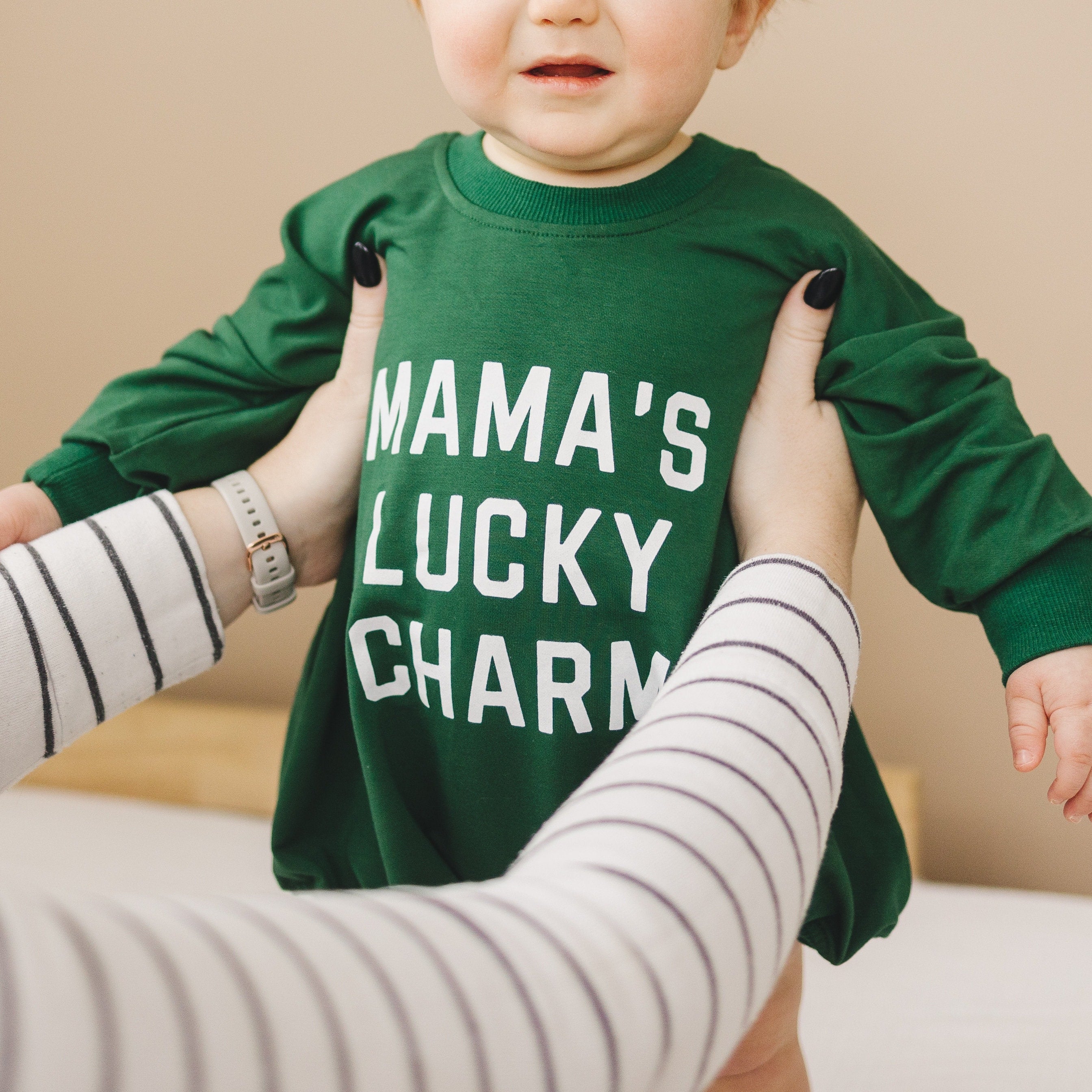 Mama's Lucky Charm Bamboo Sweatshirt Romper