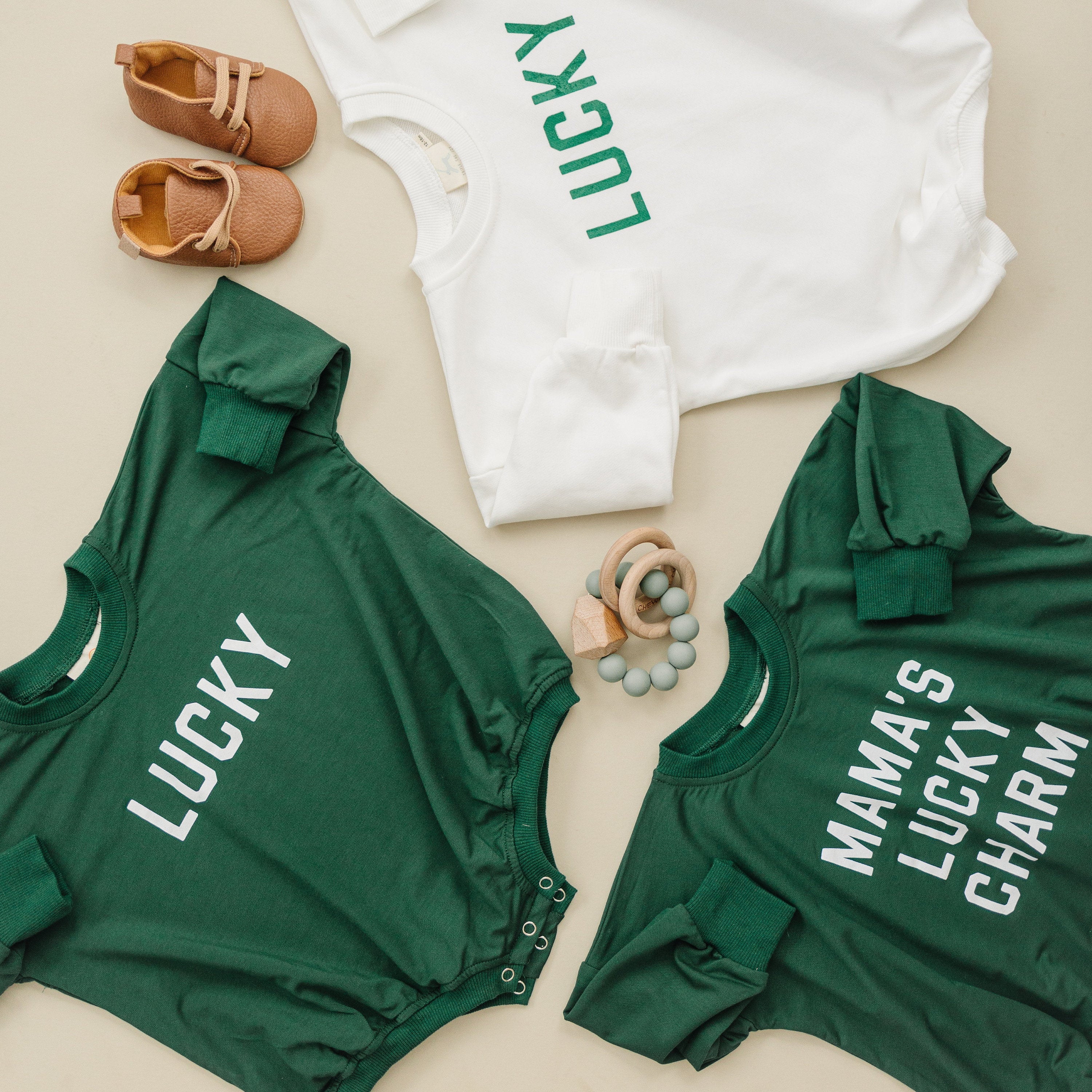 Mama's Lucky Charm Bamboo Sweatshirt Romper