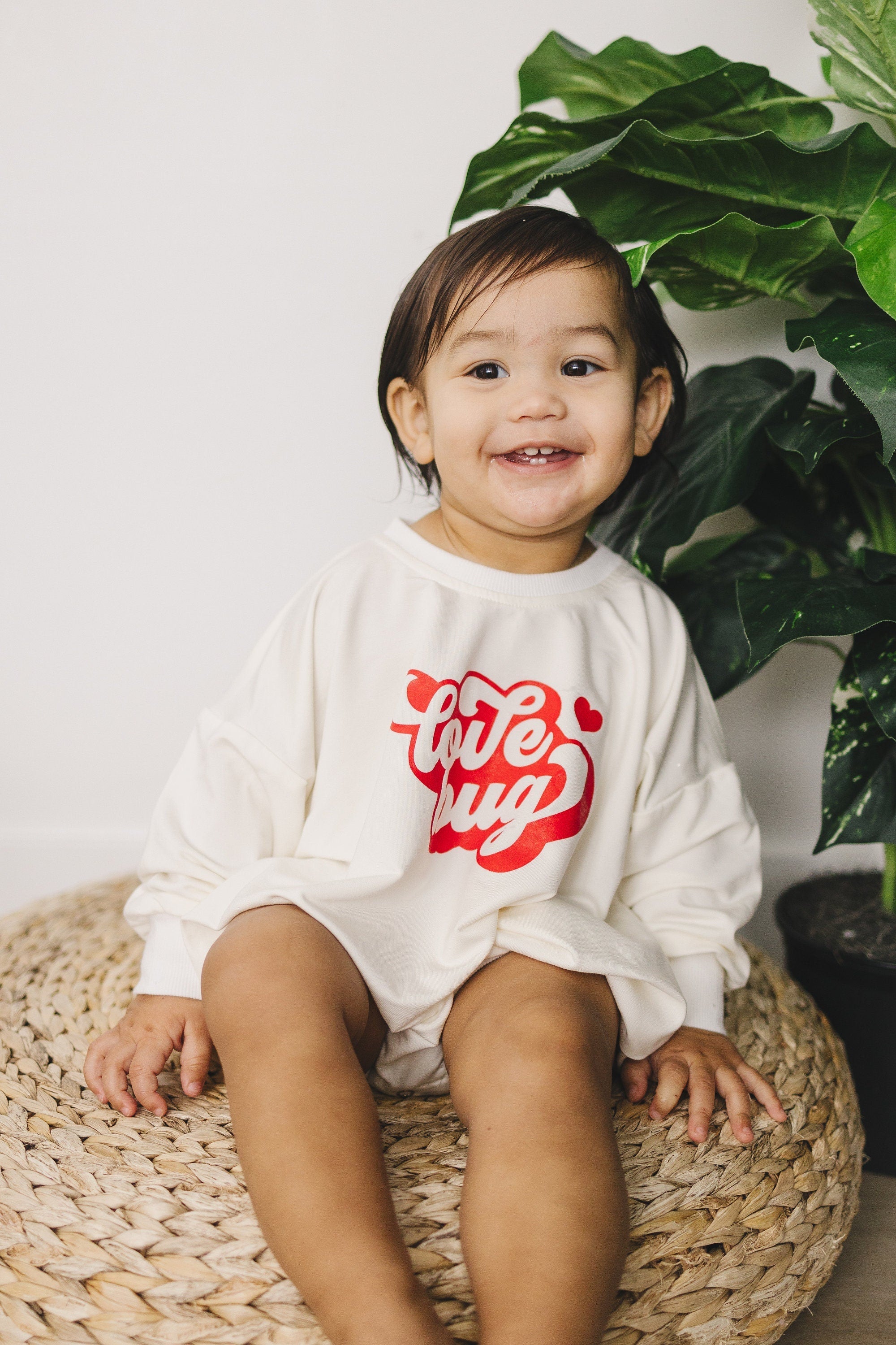 Love Bug Bamboo Sweatshirt Romper