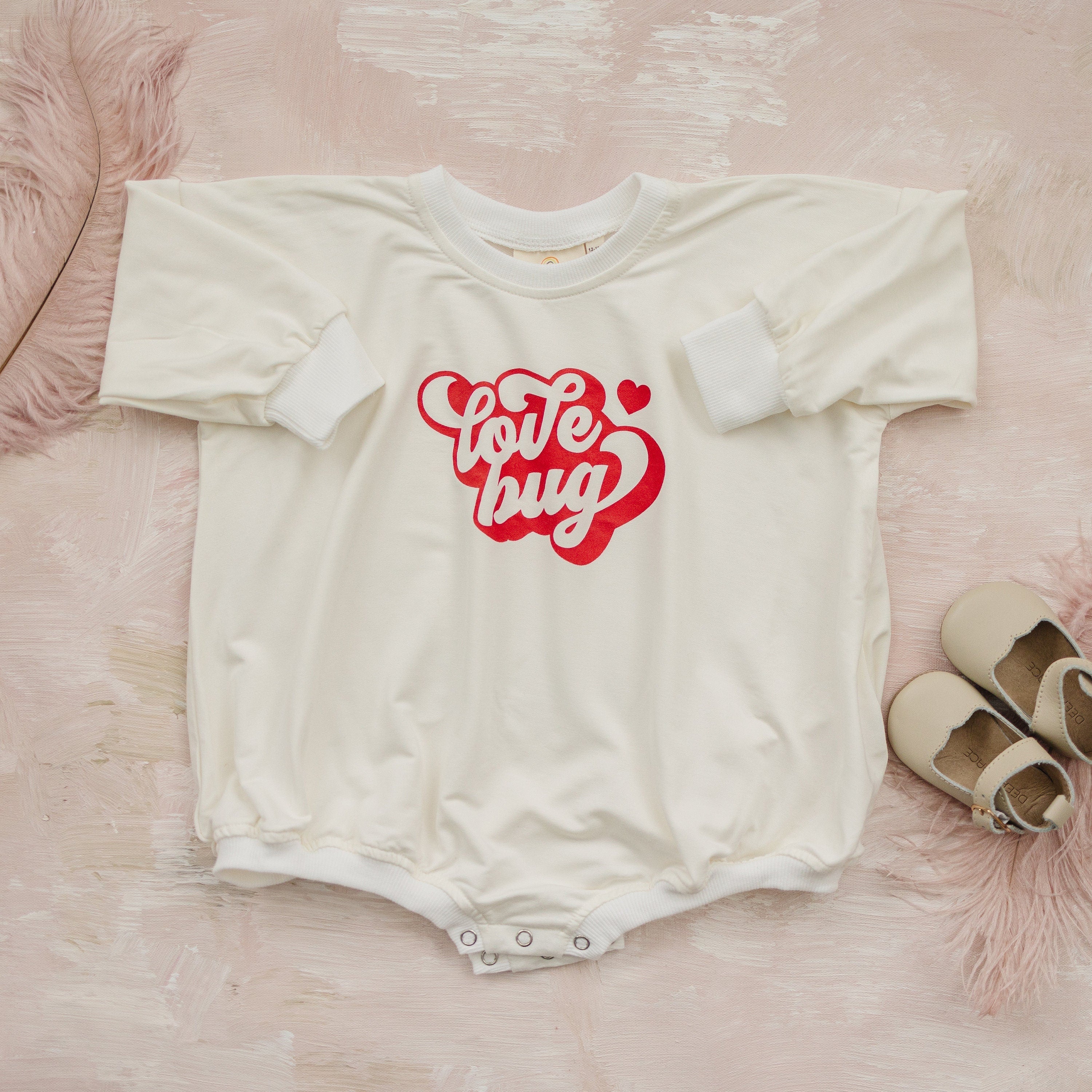 Love Bug Bamboo Sweatshirt Romper