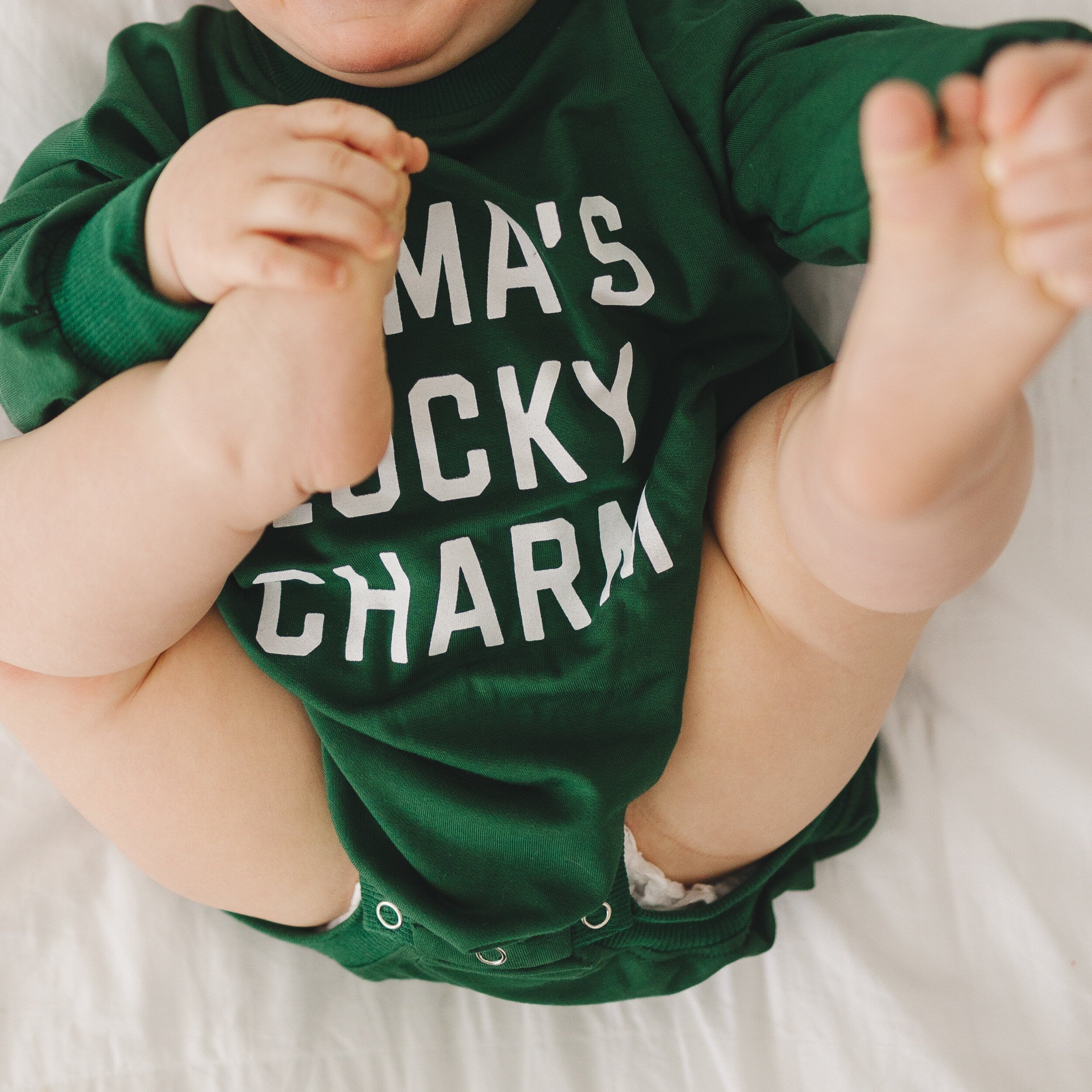 Mama's Lucky Charm Bamboo Sweatshirt Romper