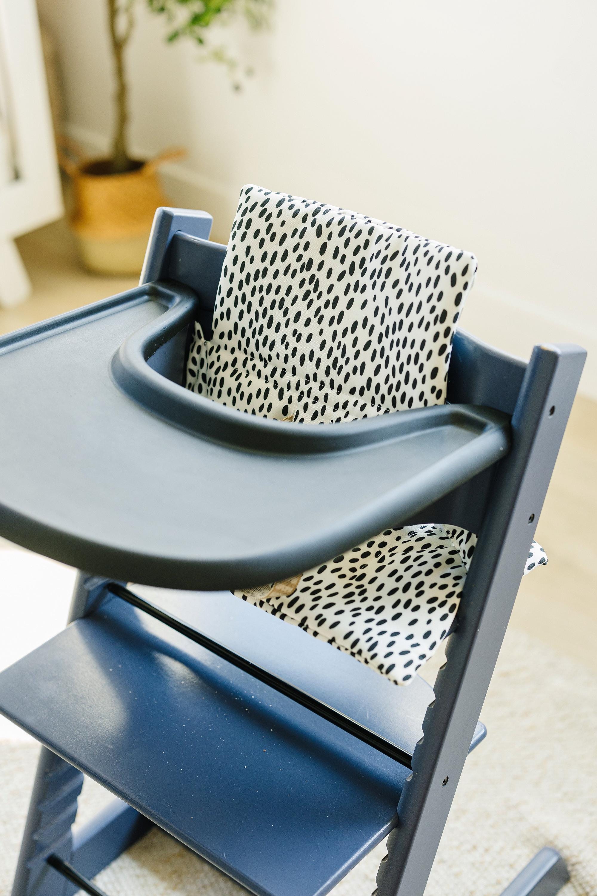 Black Polka Dot Stokke Tripp Trapp Cushion: Wipeable Highchair Accessory