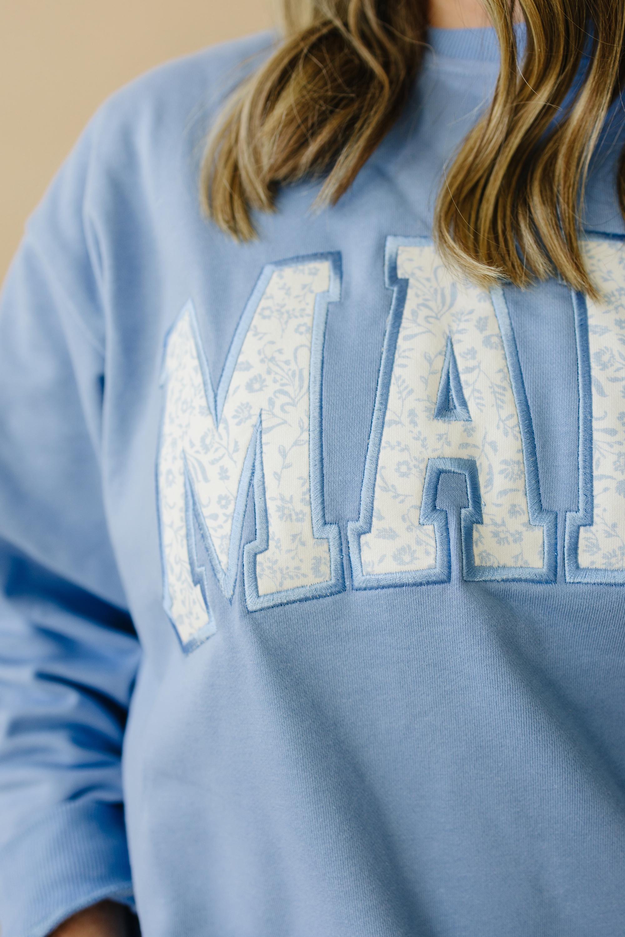 Mama Applique Crewneck Sweatshirt - Embroidered Womens Crew Sweatshirt - Mommy and Me Matching Outfit