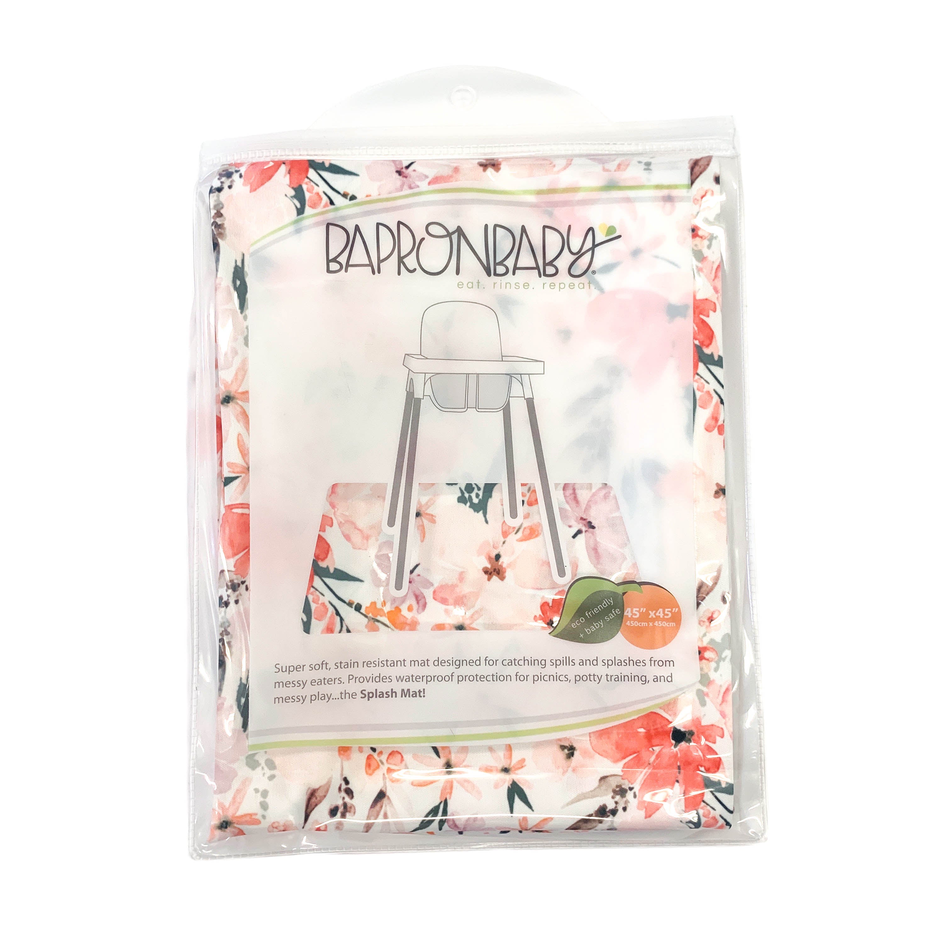 Peachy Dreams Splash Mat - A Waterproof Catch-All for Highchair Spills  BapronBaby   