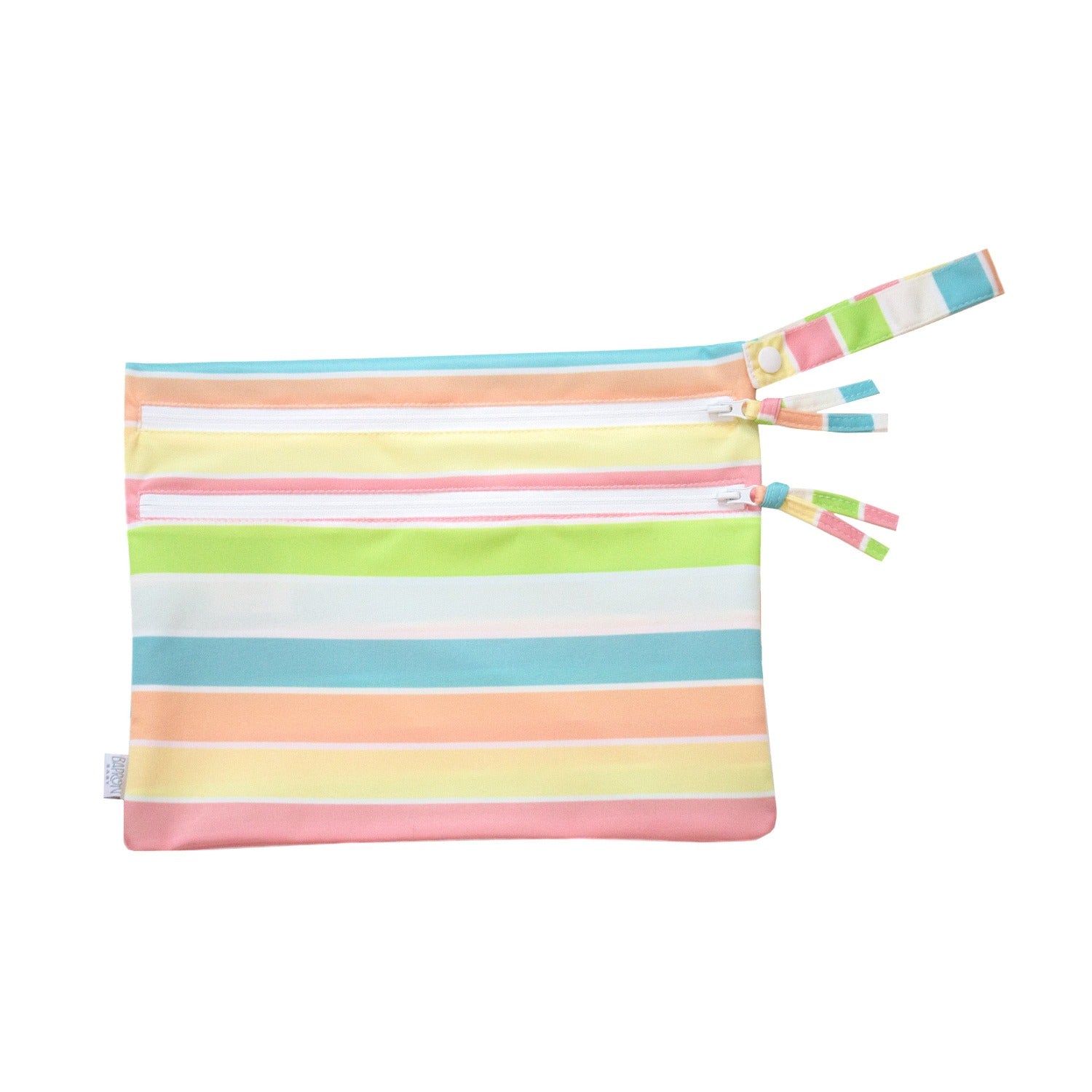 Rainbow Stripes - Waterproof Wet Bag (For mealtime, on-the-go, and more!)  BapronBaby   