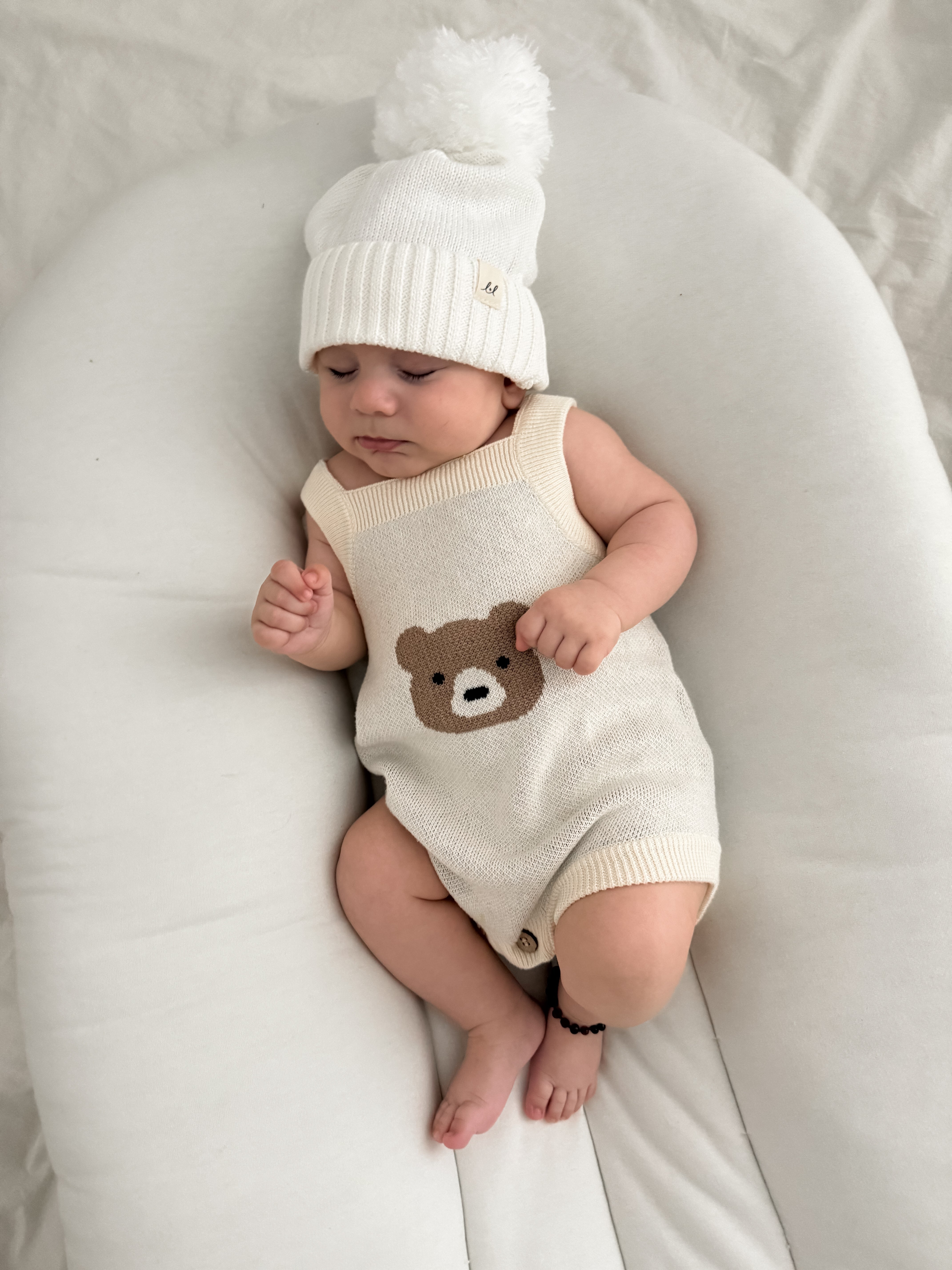 Mr. Bear Romper - Cream