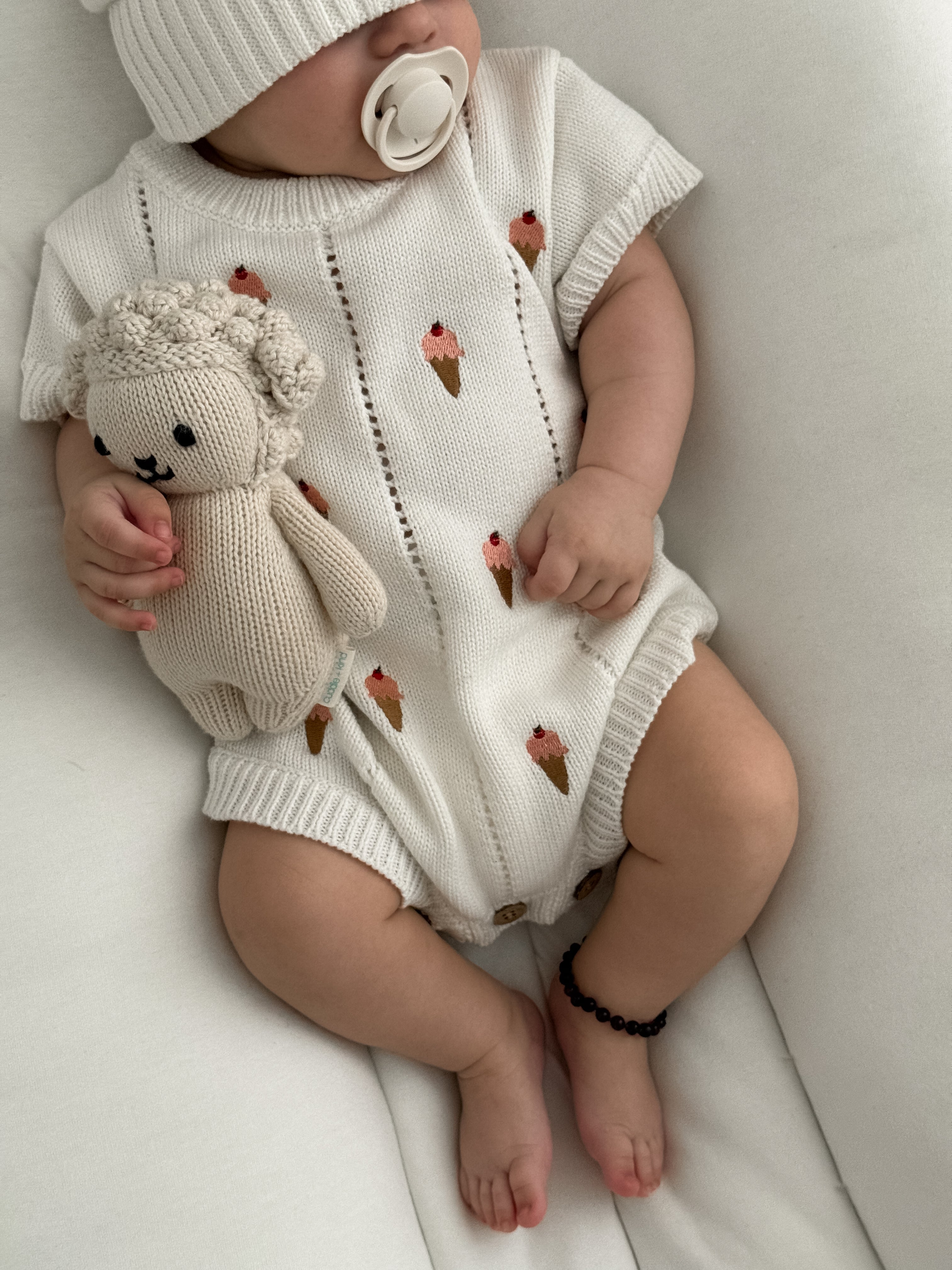 Ice Cream Embroidered Romper
