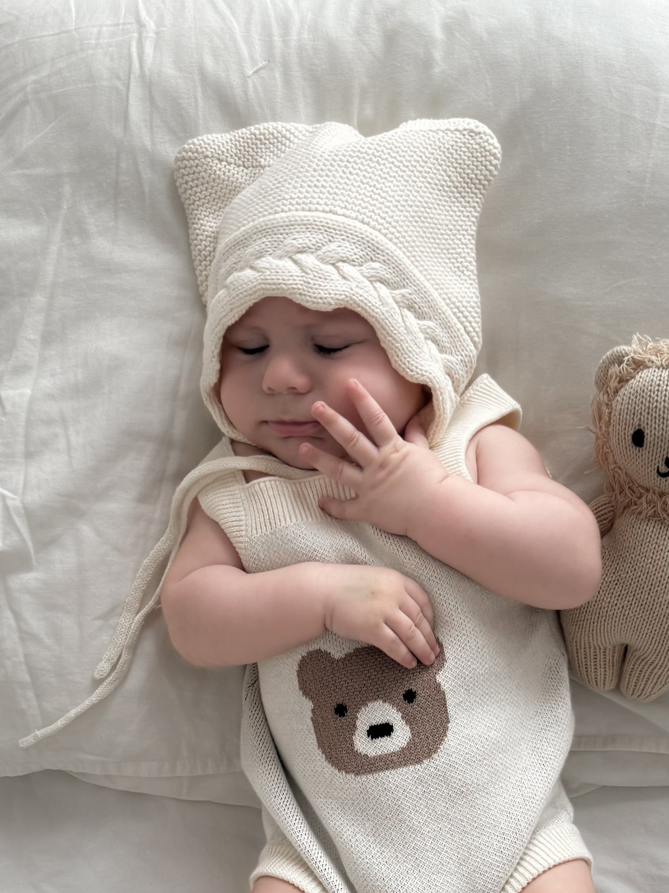 Mr. Bear Romper - Cream