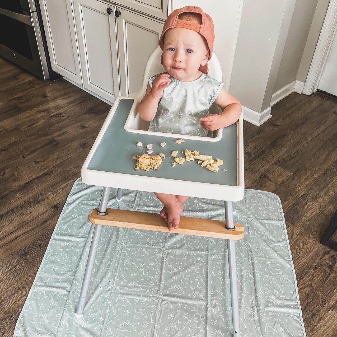 Dino Friends - Sage Bapron SALE **PRESCHOOL SIZE ONLY**