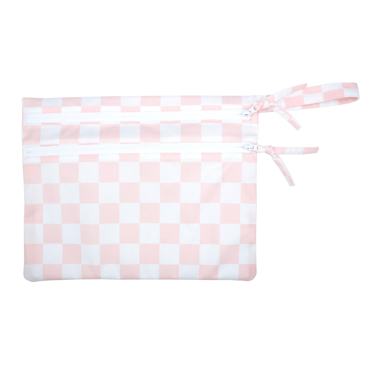 Pretty Pink Checkerboard - Waterproof Wet Bag (For mealtime, on-the-go, and more!)