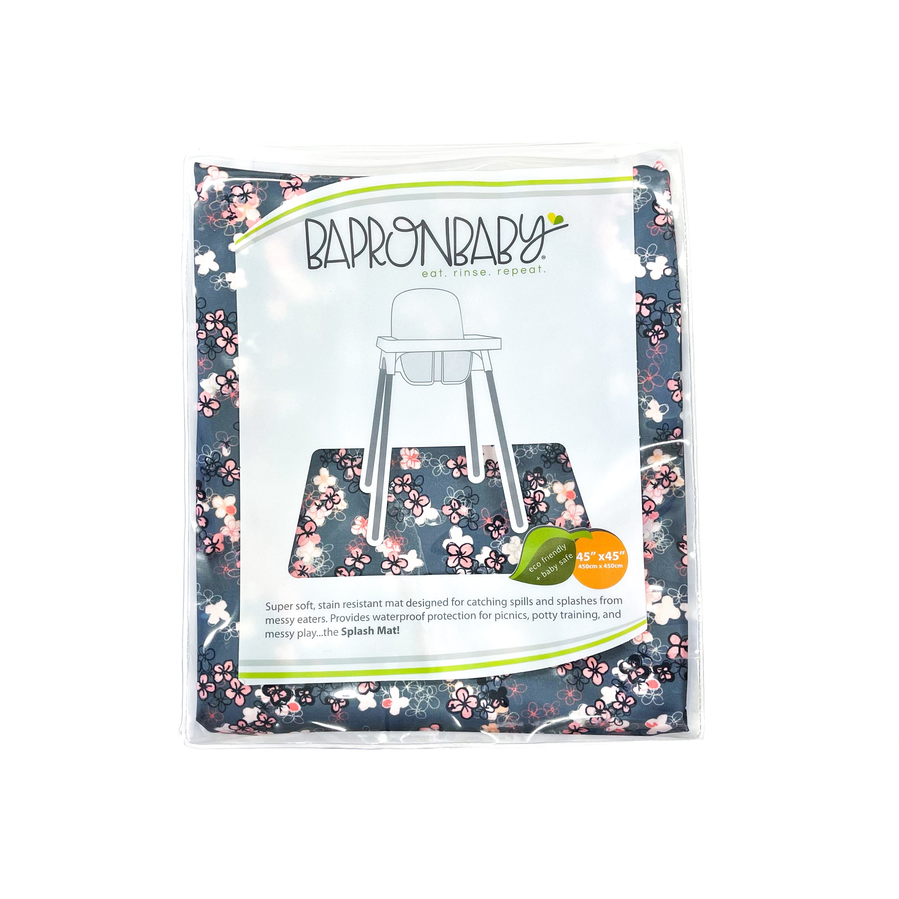 Ditsy Floral Splash Mat - A Waterproof Catch-All for Highchair Spills and More!  BapronBaby   