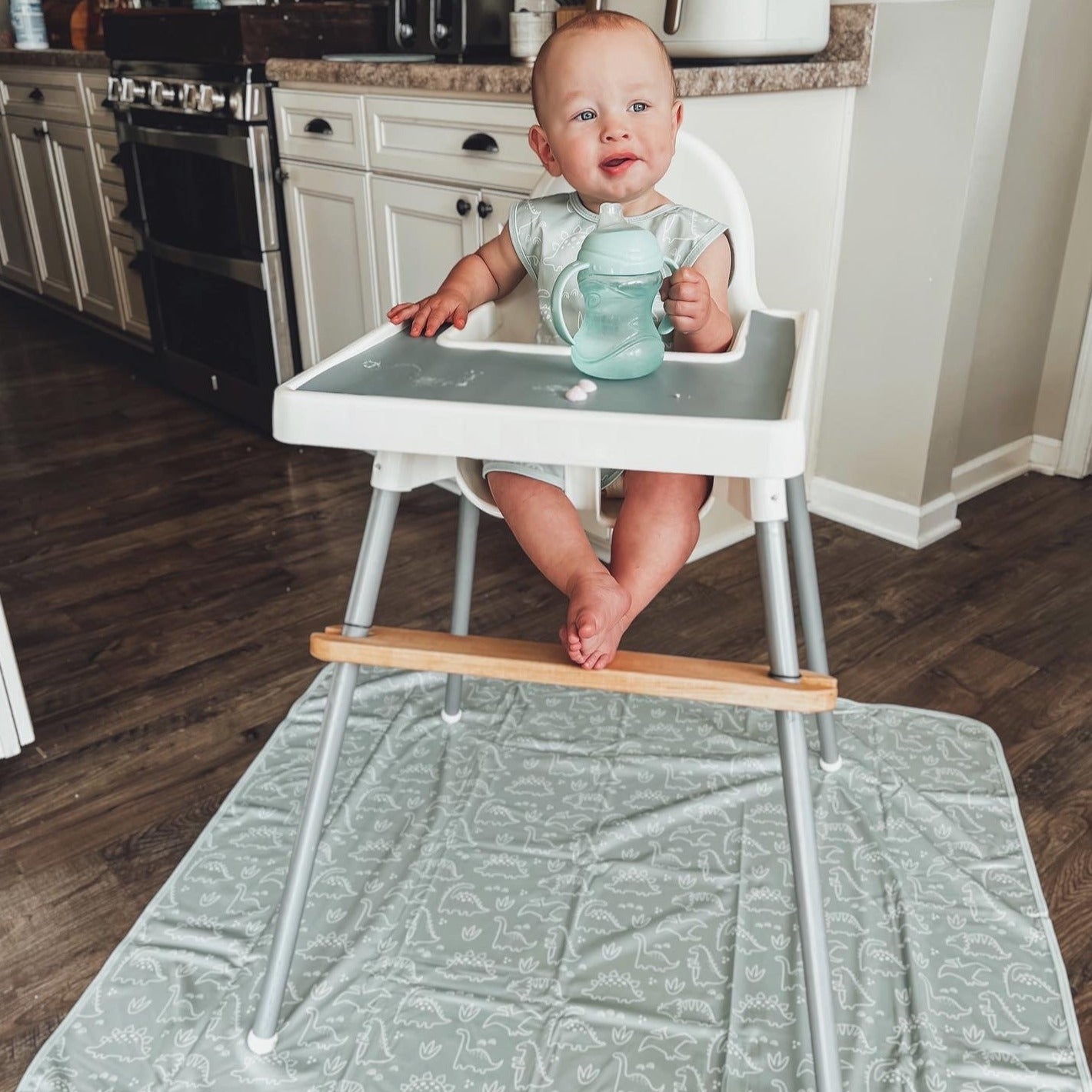 Dino Friends - Sage Bapron SALE **PRESCHOOL SIZE ONLY**