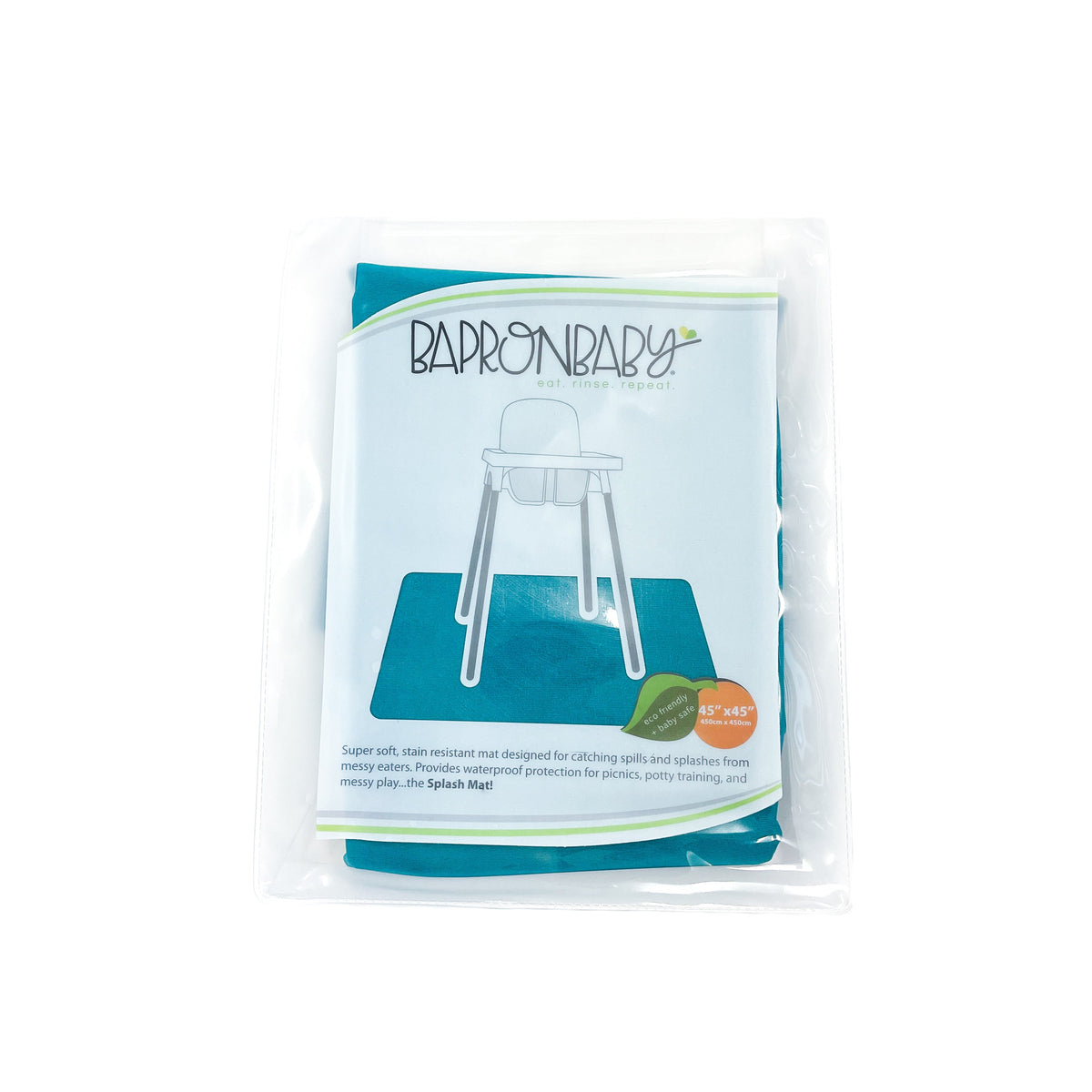 Solid Teal Minimalist Splash Mat - A Waterproof Catch-All for Highchair Spills and More!